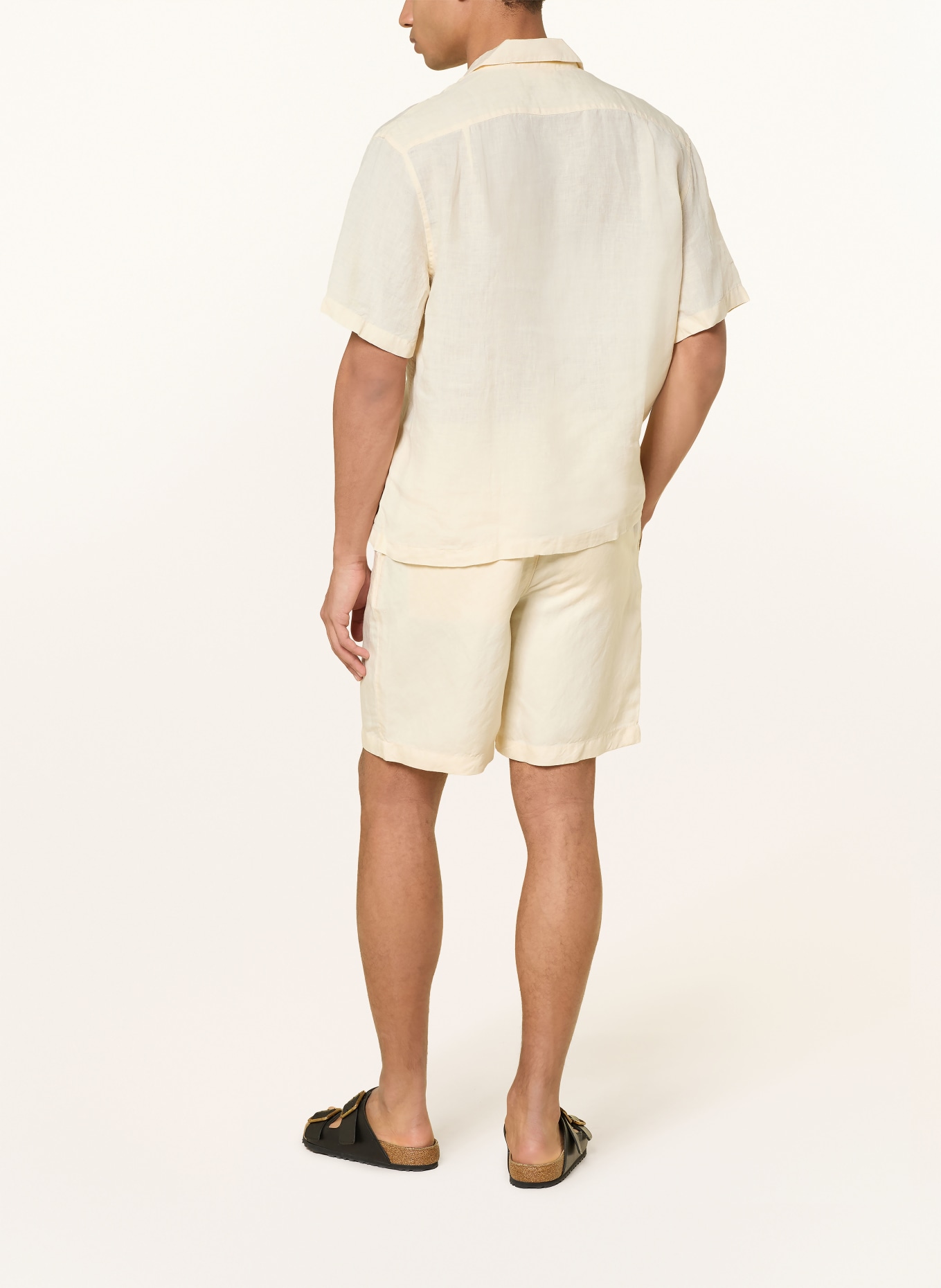 LACOSTE Resorthemd Comfort Fit aus Leinen: HELLGELB