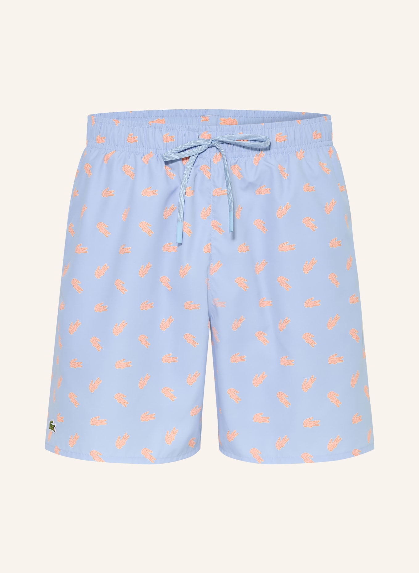 LACOSTE Badeshorts: HELLBLAU / HELLORANGE