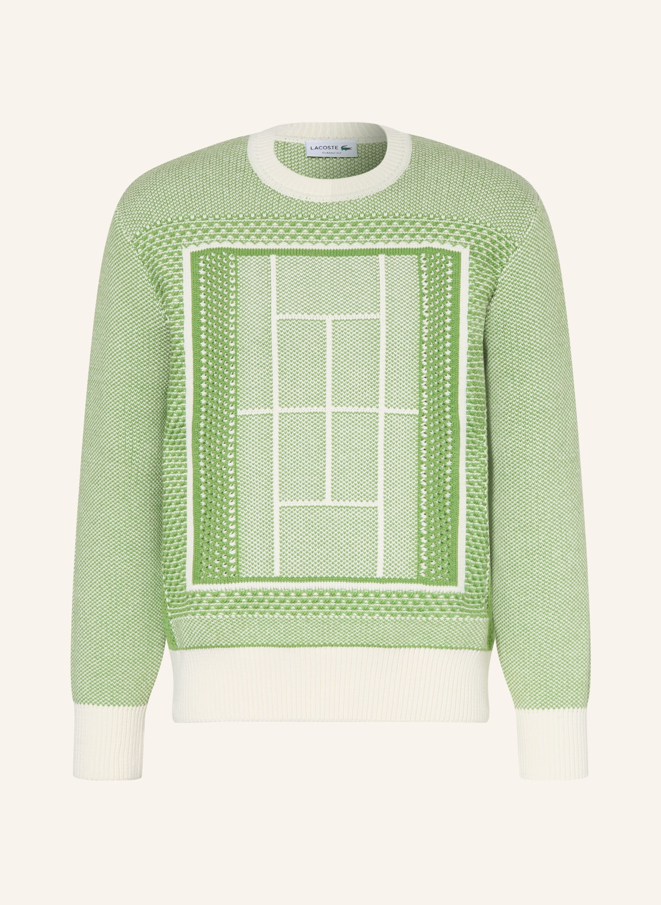 LACOSTE Pullover: GRÜN / WEISS