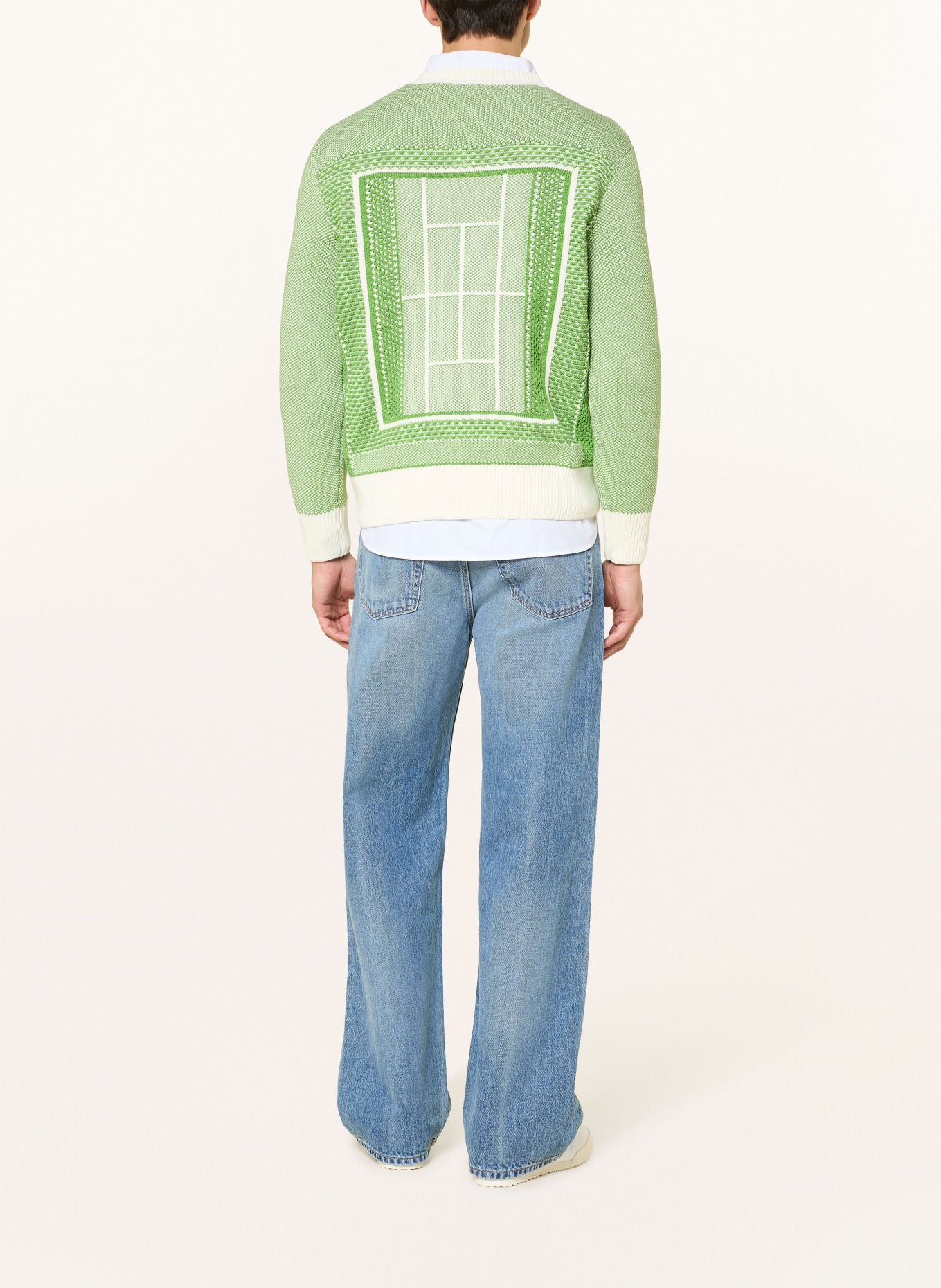 LACOSTE Pullover: GRÜN / WEISS