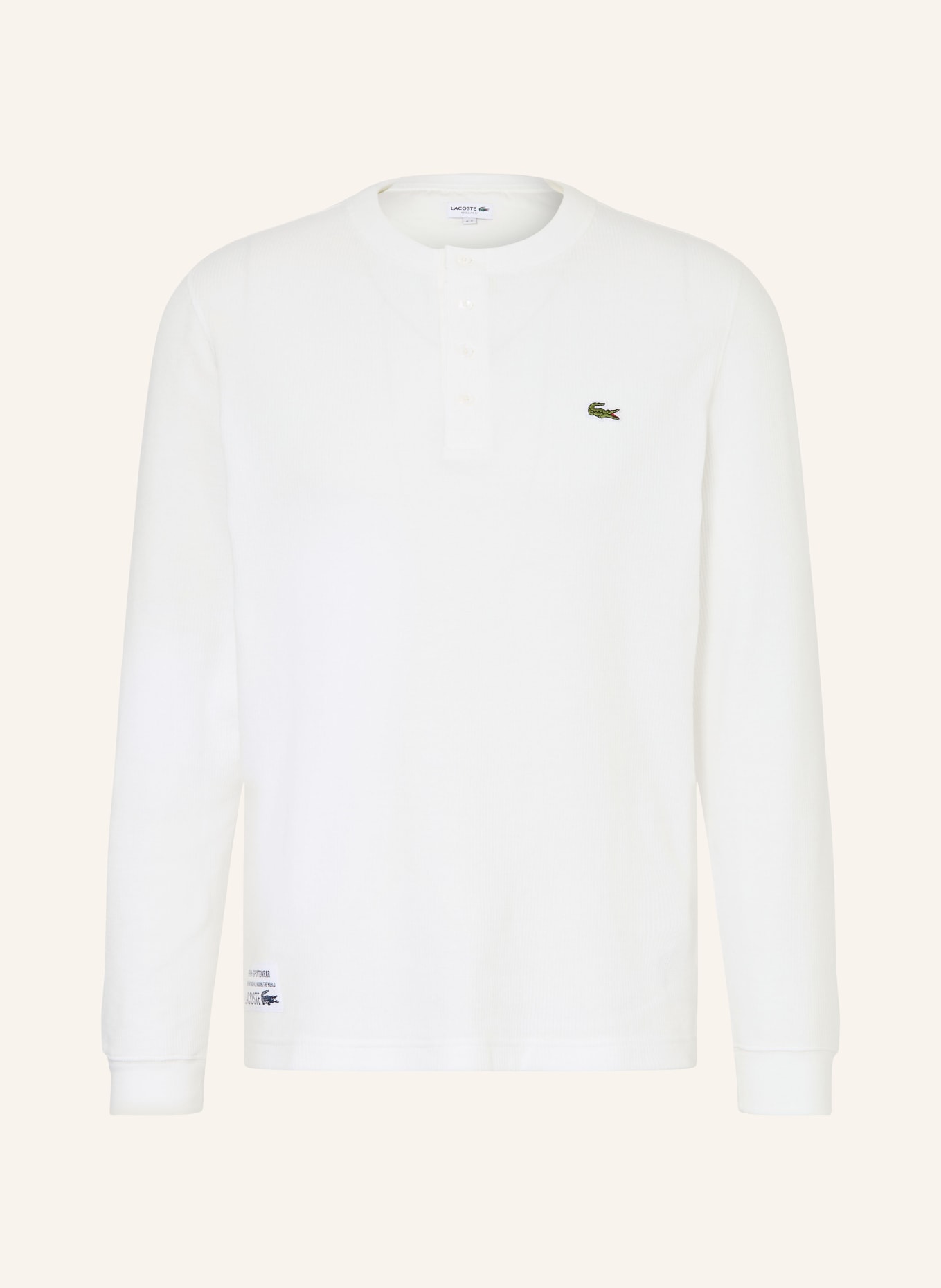 LACOSTE Henley-Shirt: WEISS