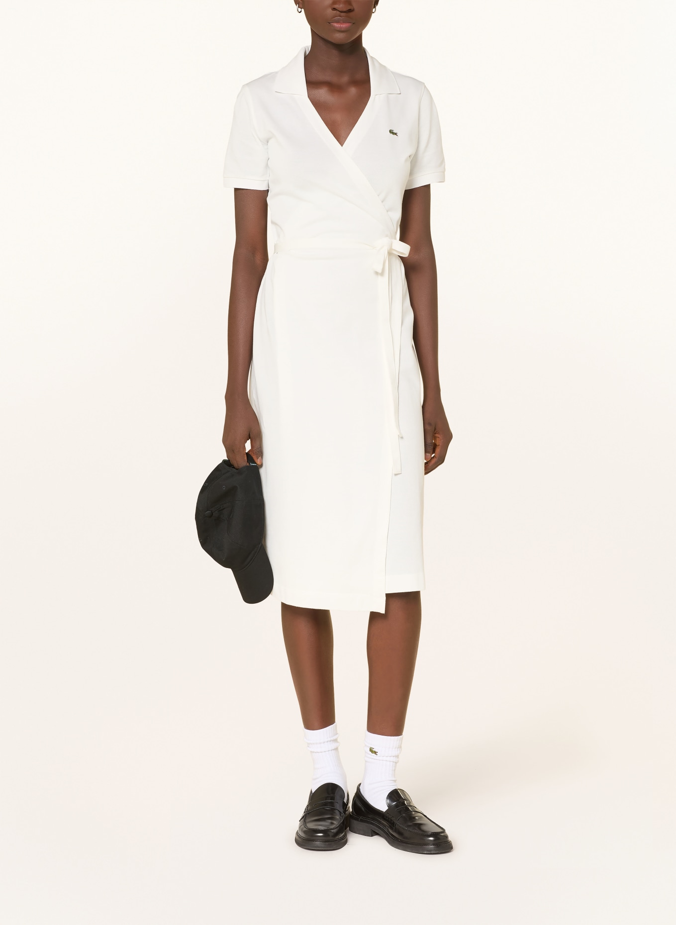 LACOSTE zavinovací šaty: BÍLÁ
