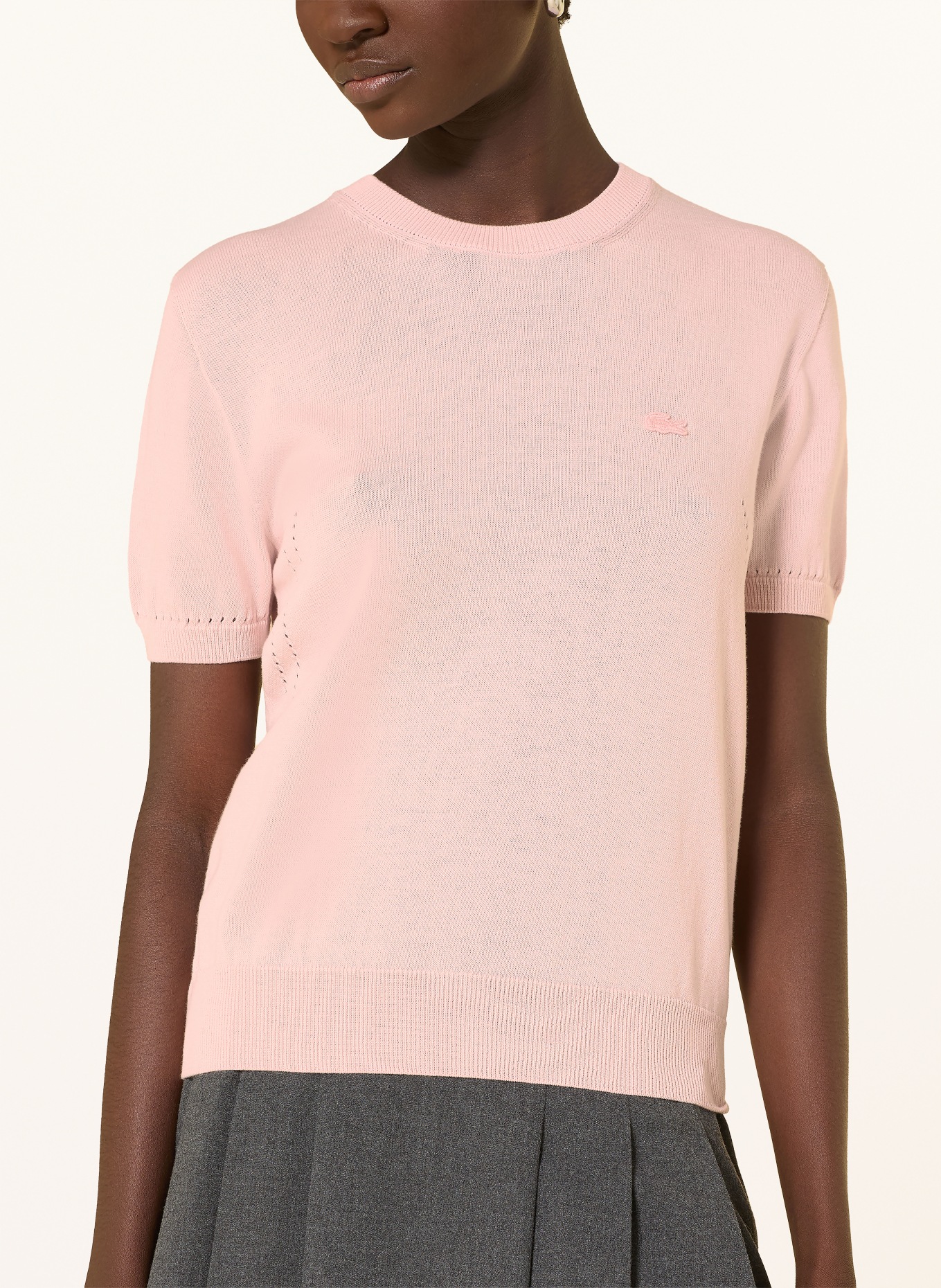 LACOSTE pletené tričko: RŮŽOVÁ