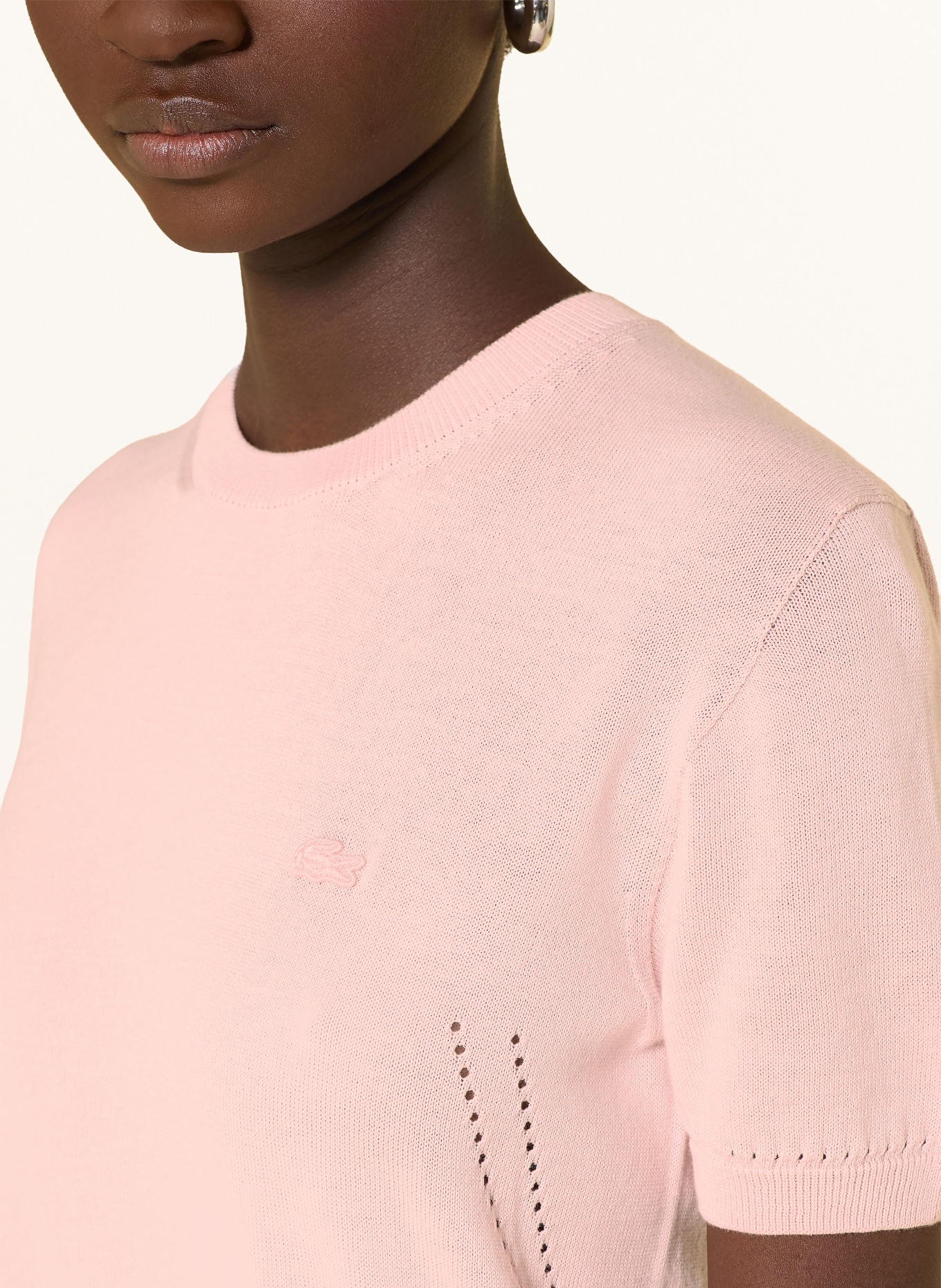 LACOSTE pletené tričko: RŮŽOVÁ