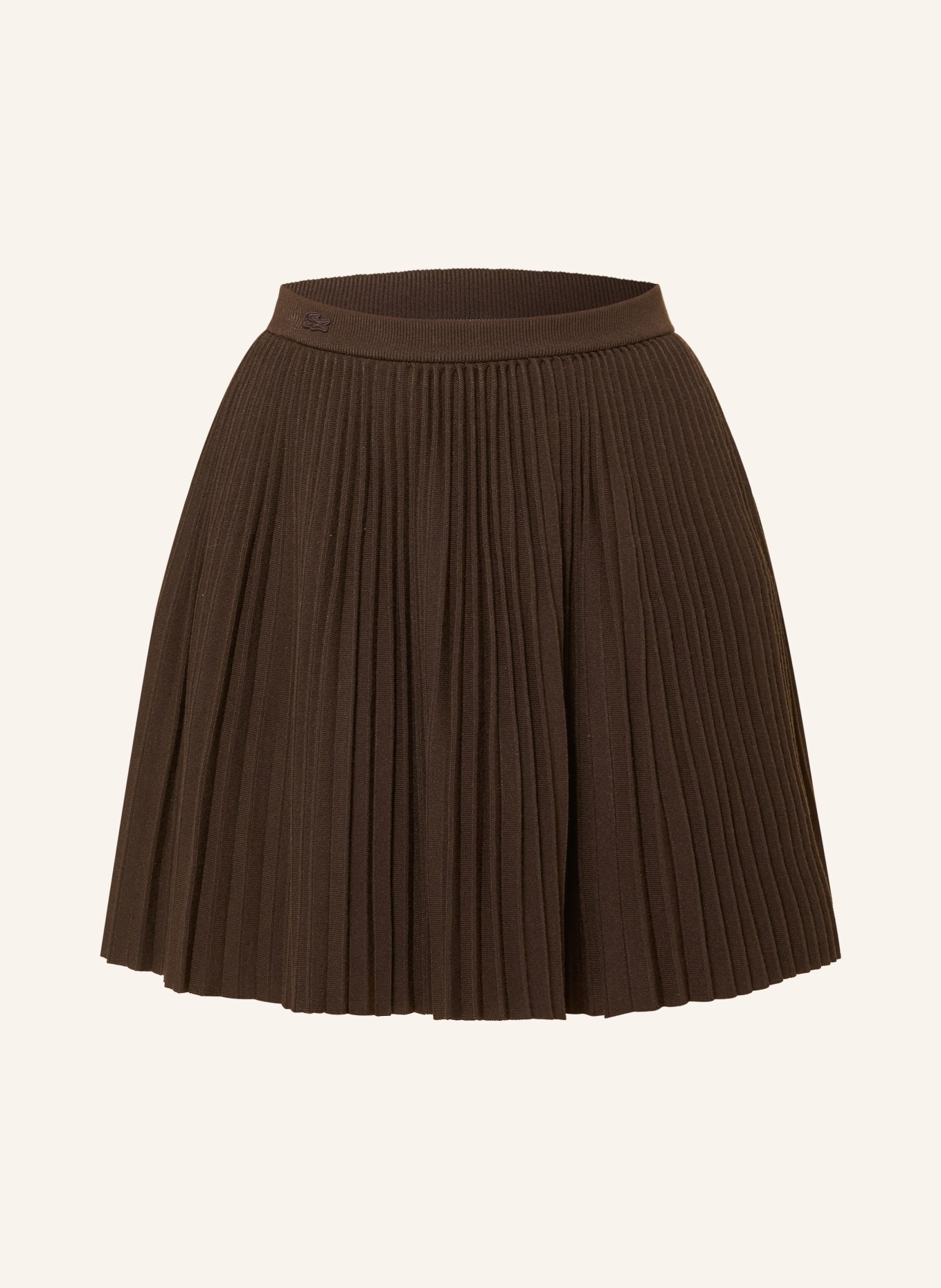 LACOSTE pletená sukně: TMAVĚ HNĚDÁ