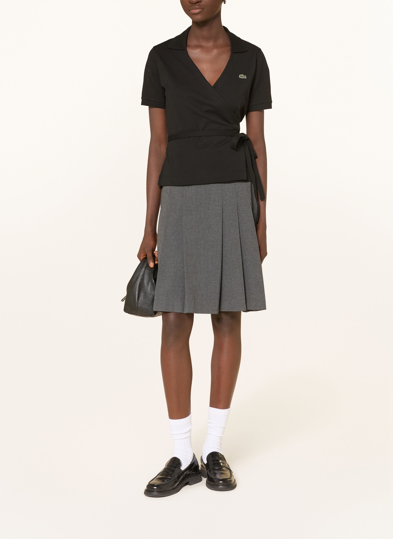 LACOSTE Piqué polokošile: ČERNÁ