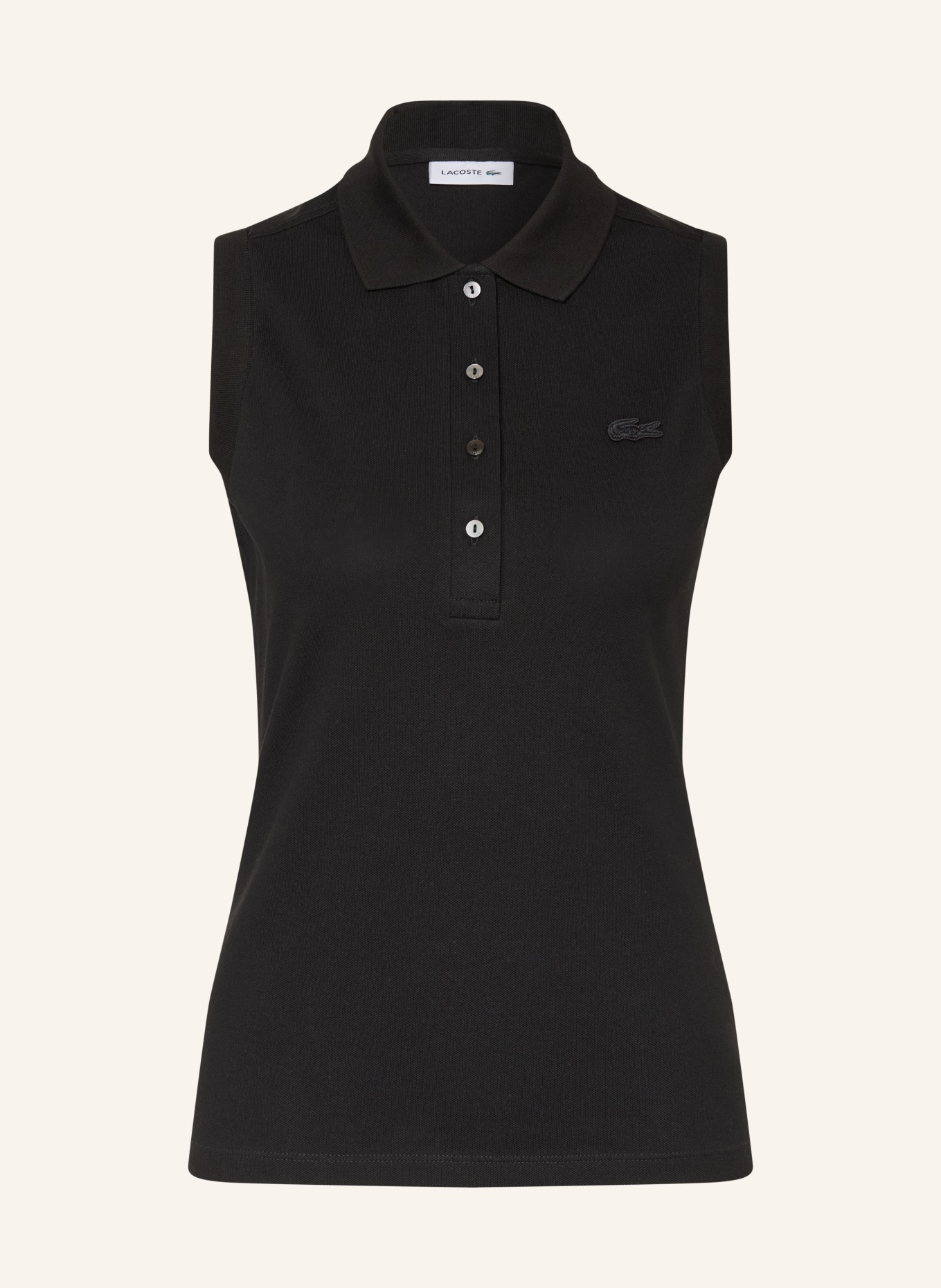 LACOSTE Piqué-Poloshirt: SCHWARZ