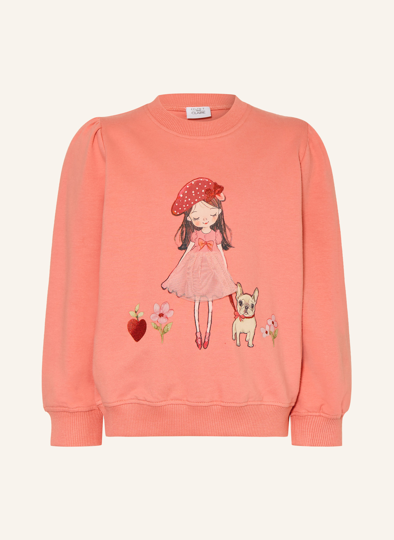 HUST and CLAIRE Sweat-shirt HCSICILLIA: ROUGE CLAIR / MARRON / ROUGE