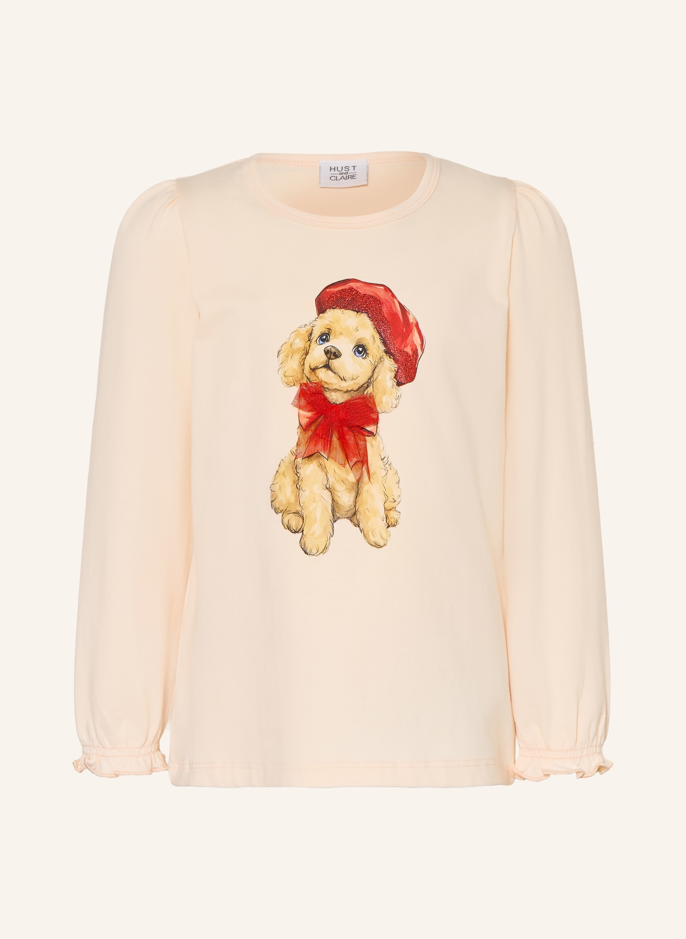 HUST and CLAIRE Longsleeve ALMA PUDEL: HELLORANGE / BEIGE / ROT