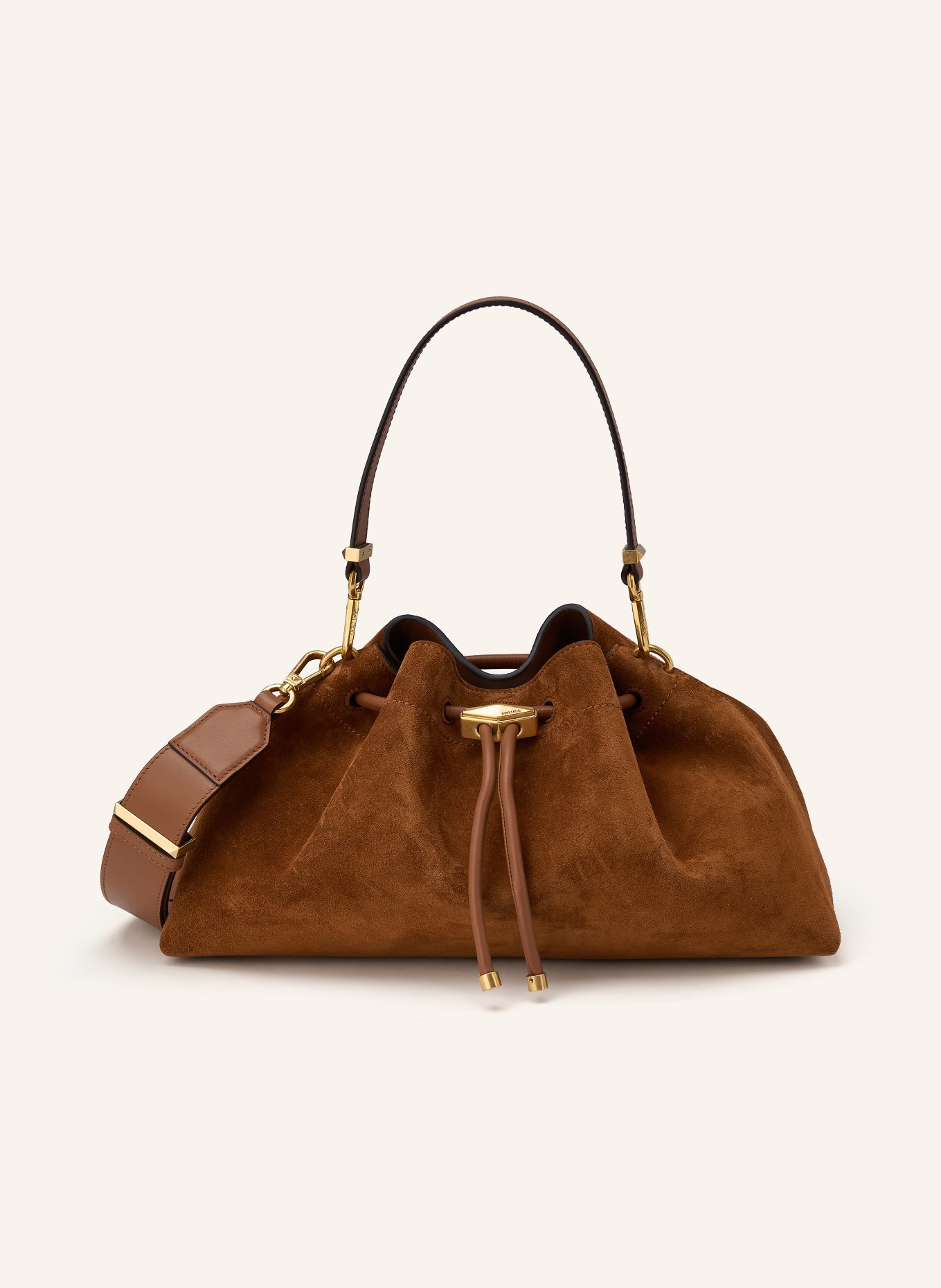 JIMMY CHOO Beuteltasche BON BON: COGNAC / GOLD