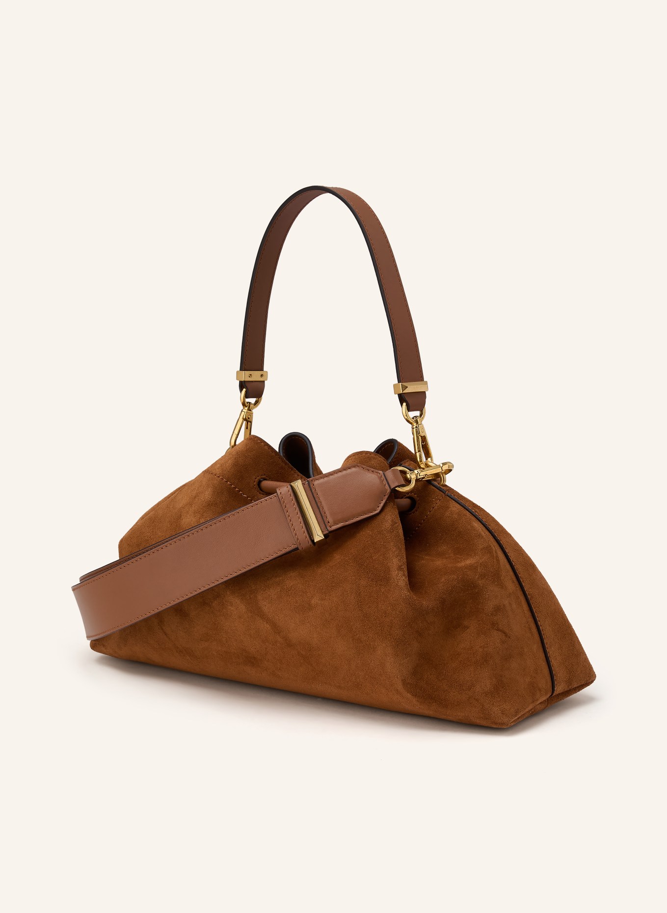 JIMMY CHOO Beuteltasche BON BON: COGNAC / GOLD
