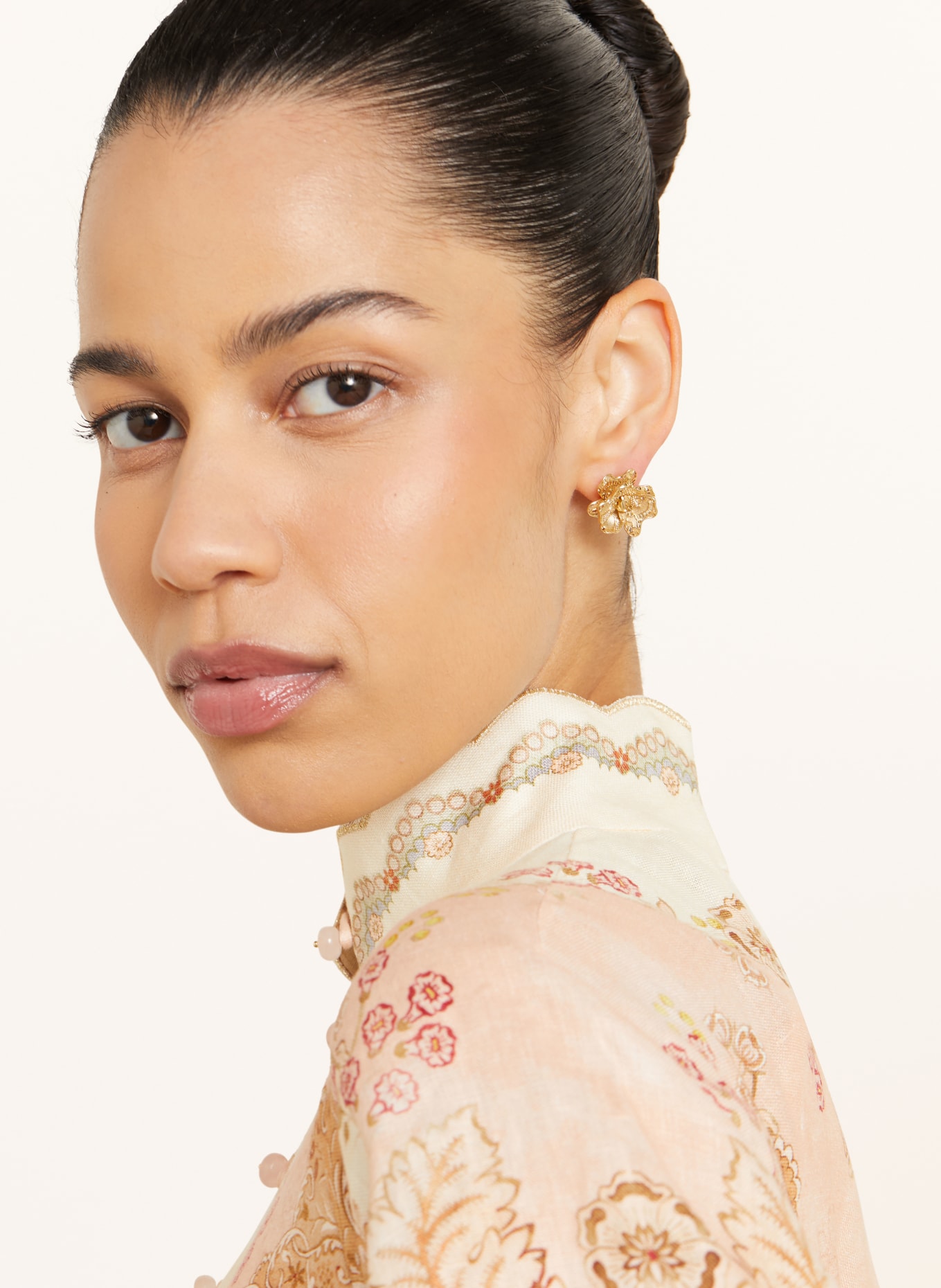 JIMMY CHOO Ohstecker LACE CORSAGE: ZŁOTY