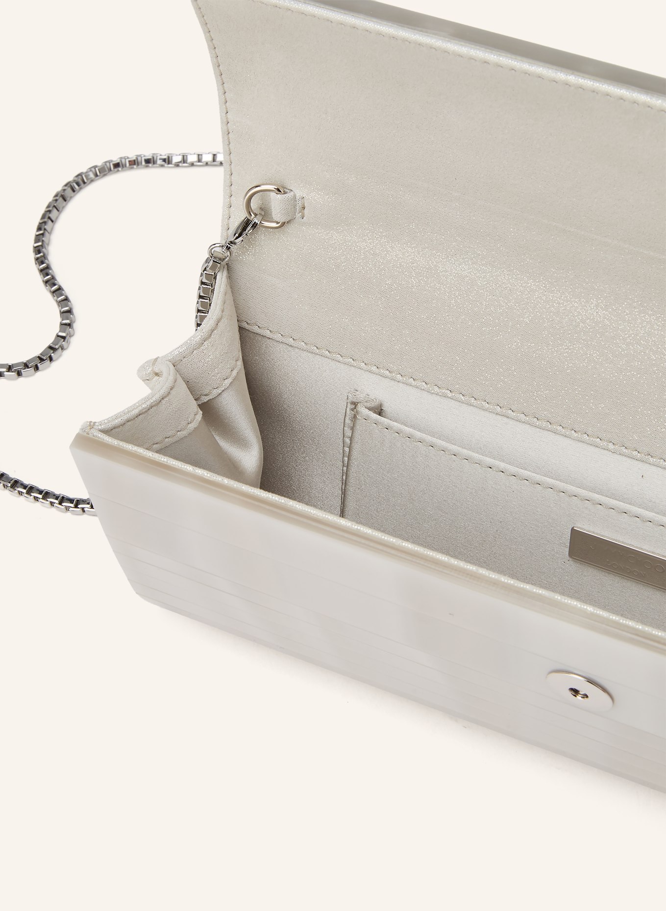 JIMMY CHOO Clutch SWEETIE: KREMOWY / SREBRNY