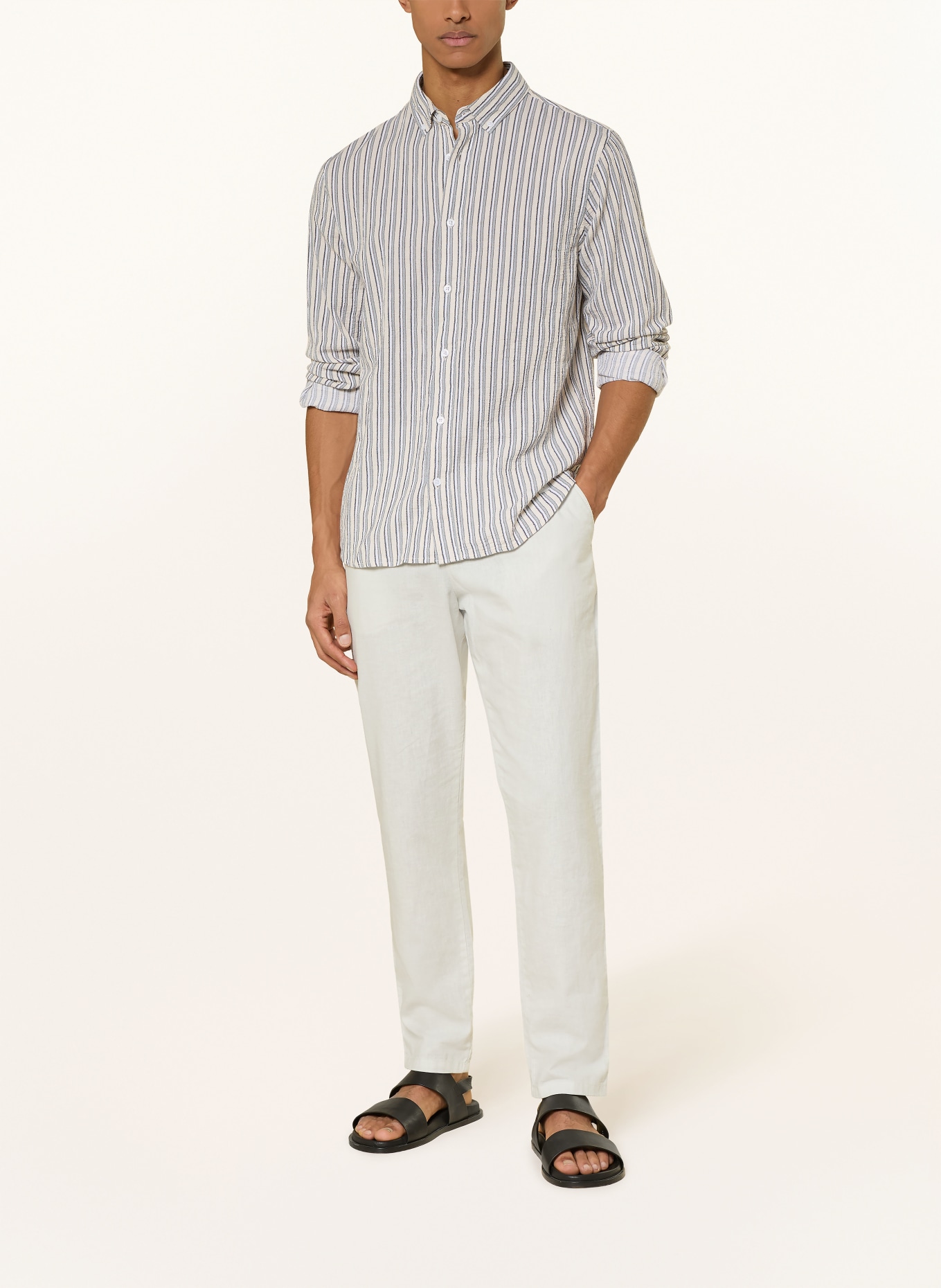 NOWADAYS Koszula Regular Fit: BEŻOWY / JASNOZIELONY / CZARNY