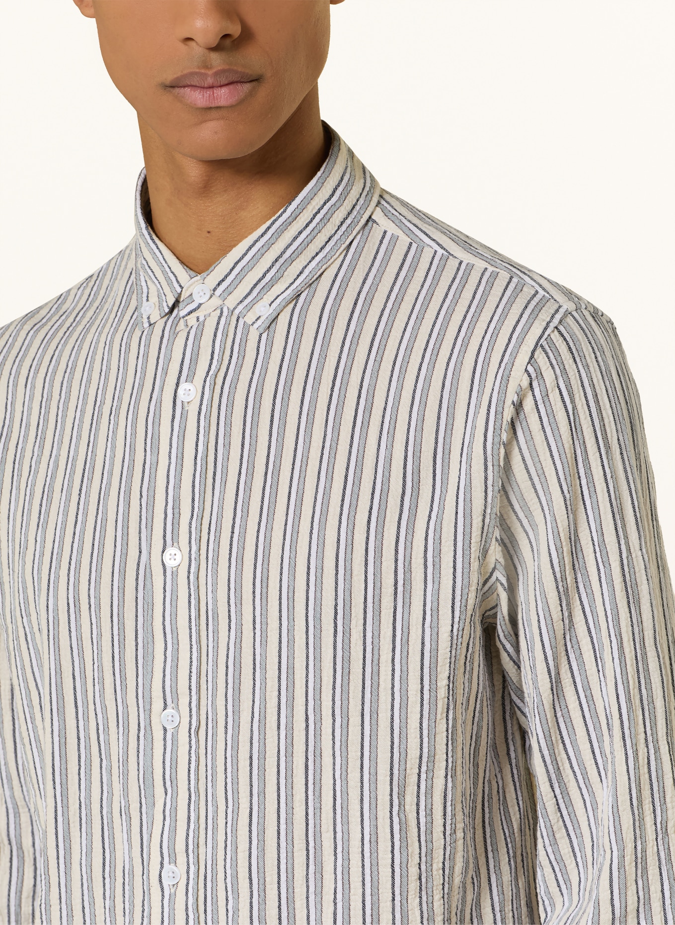 NOWADAYS Koszula Regular Fit: BEŻOWY / JASNOZIELONY / CZARNY