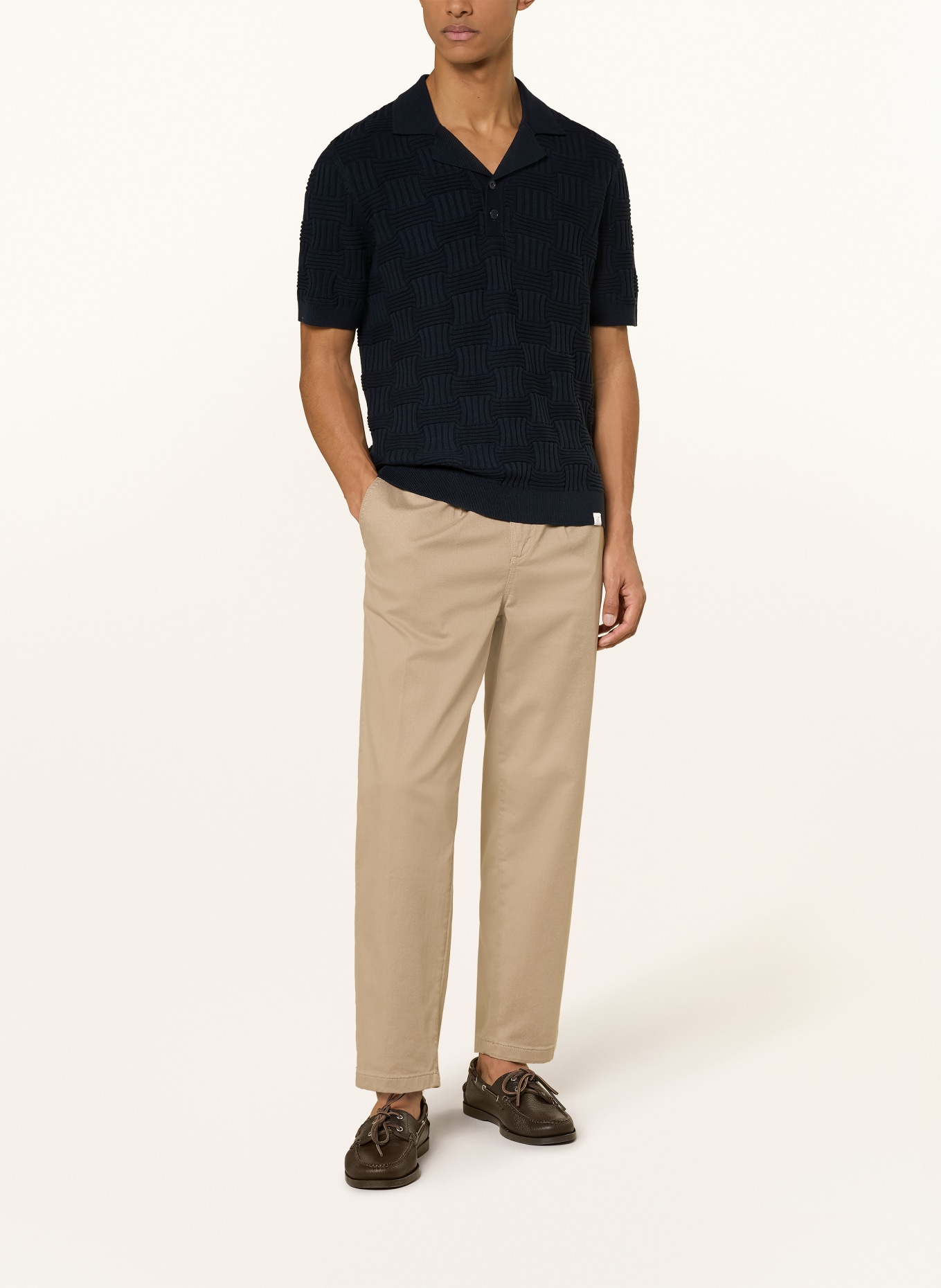 NOWADAYS knitted polo shirt: DARK BLUE