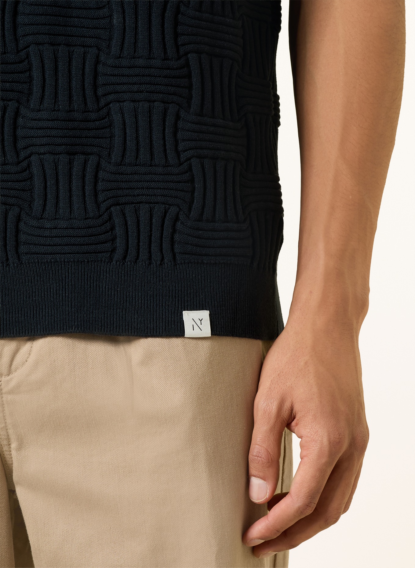 NOWADAYS knitted polo shirt: DARK BLUE