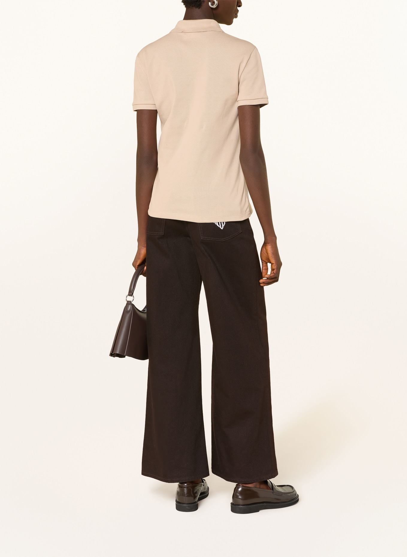 LACOSTE Piqué-Poloshirt: BEIGE