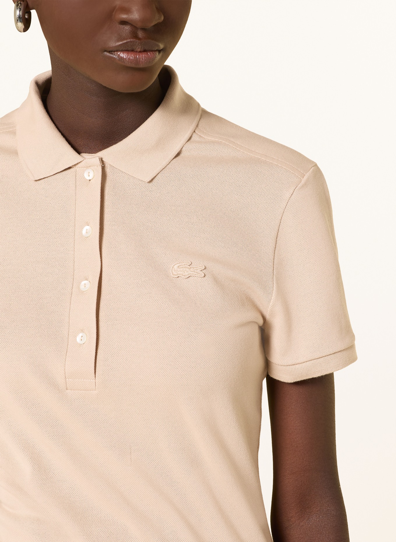 LACOSTE Piqué-Poloshirt: BEIGE