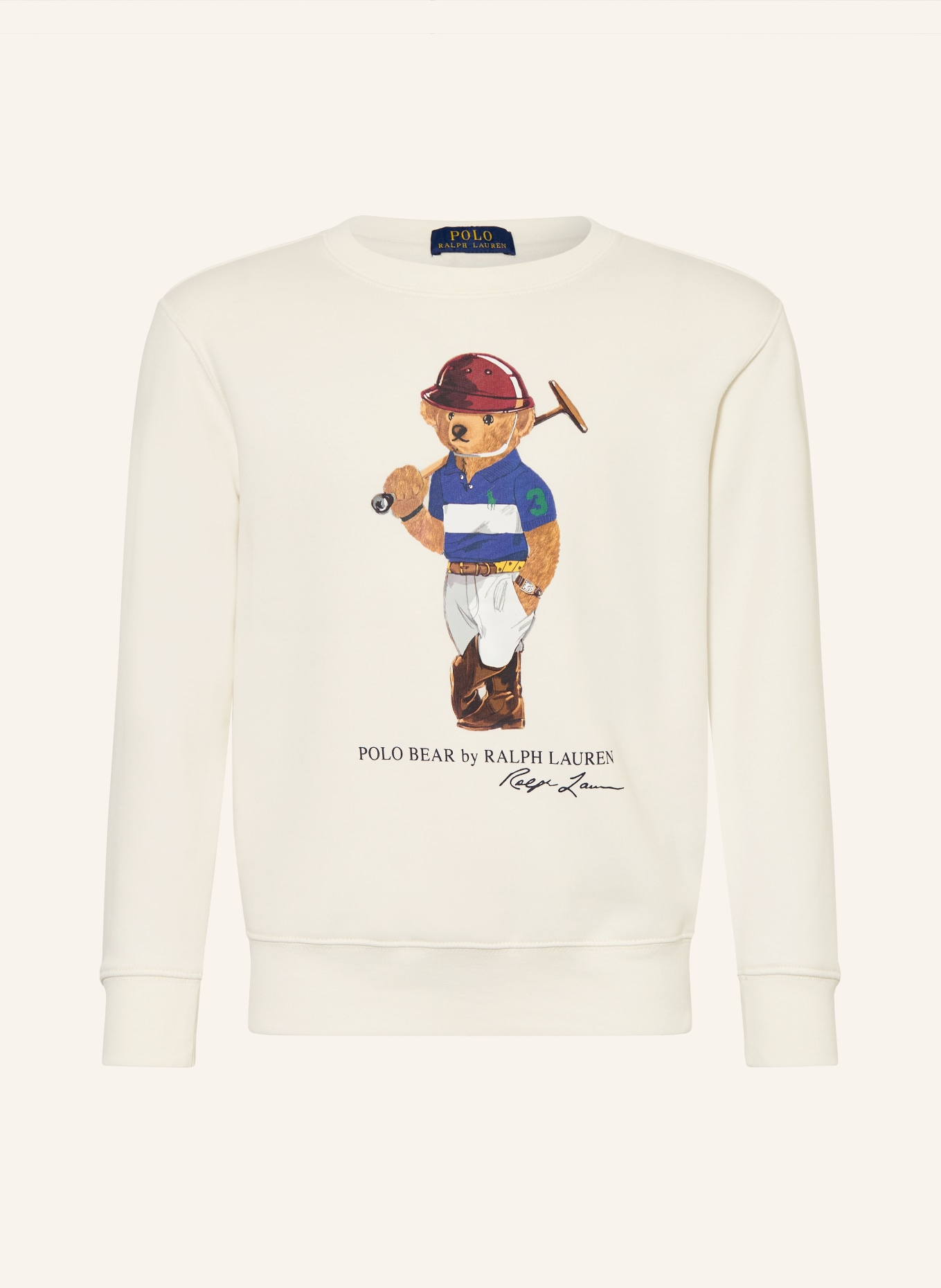 POLO RALPH LAUREN Sweatshirt: WEISS / CAMEL / BLAU