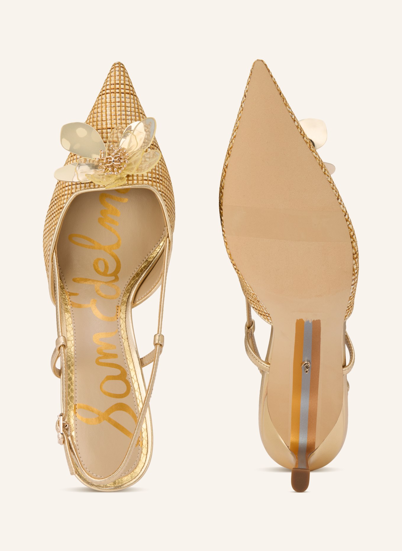 Sam Edelman MALI slingback pumps: BEIGE / GOLD