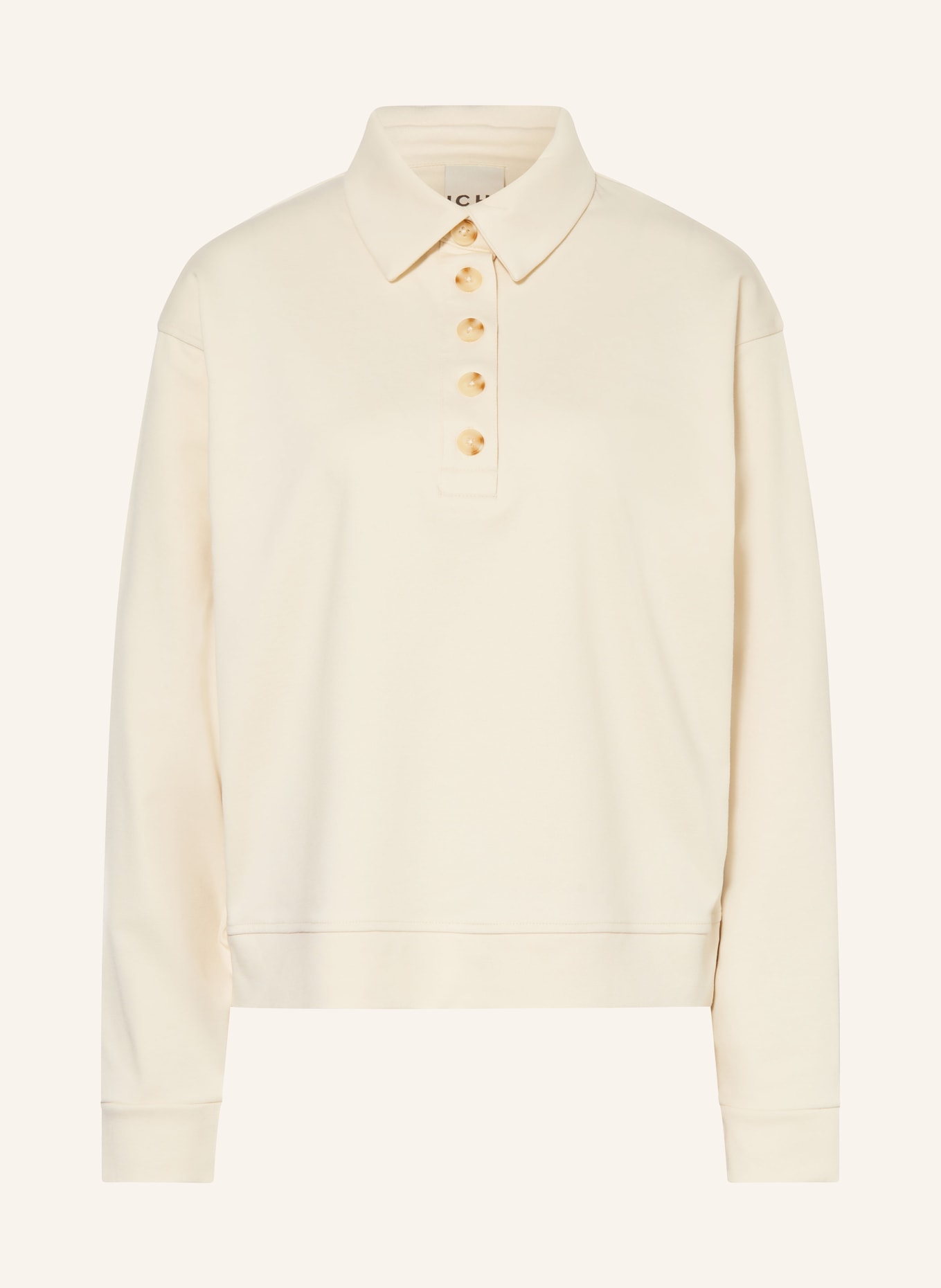 ICHI Jerseyové polo tričko IHMOJA: KRÉMOVÁ