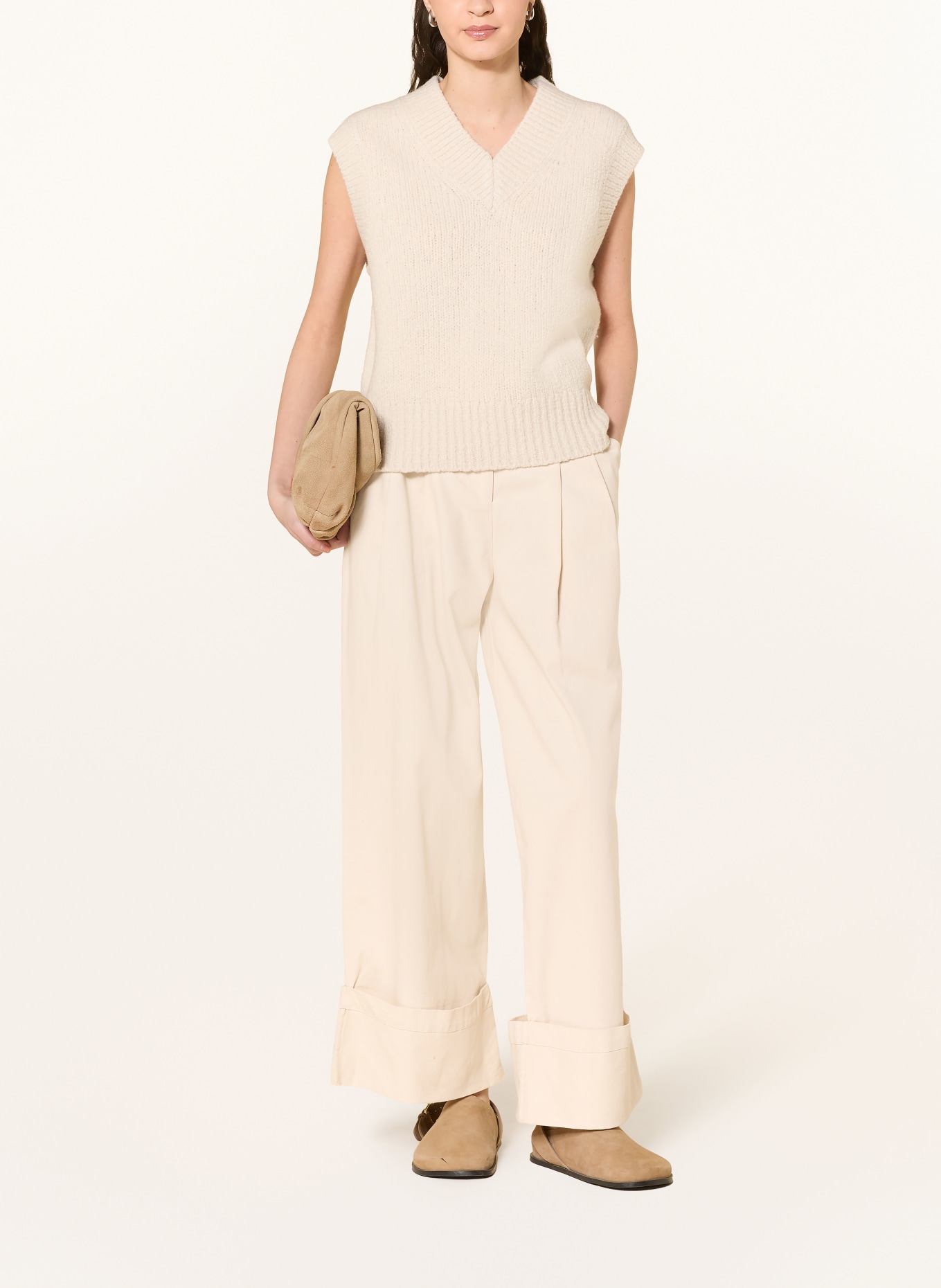 ICHI Spodnie Marlene IHGAZTO: BEŻOWY