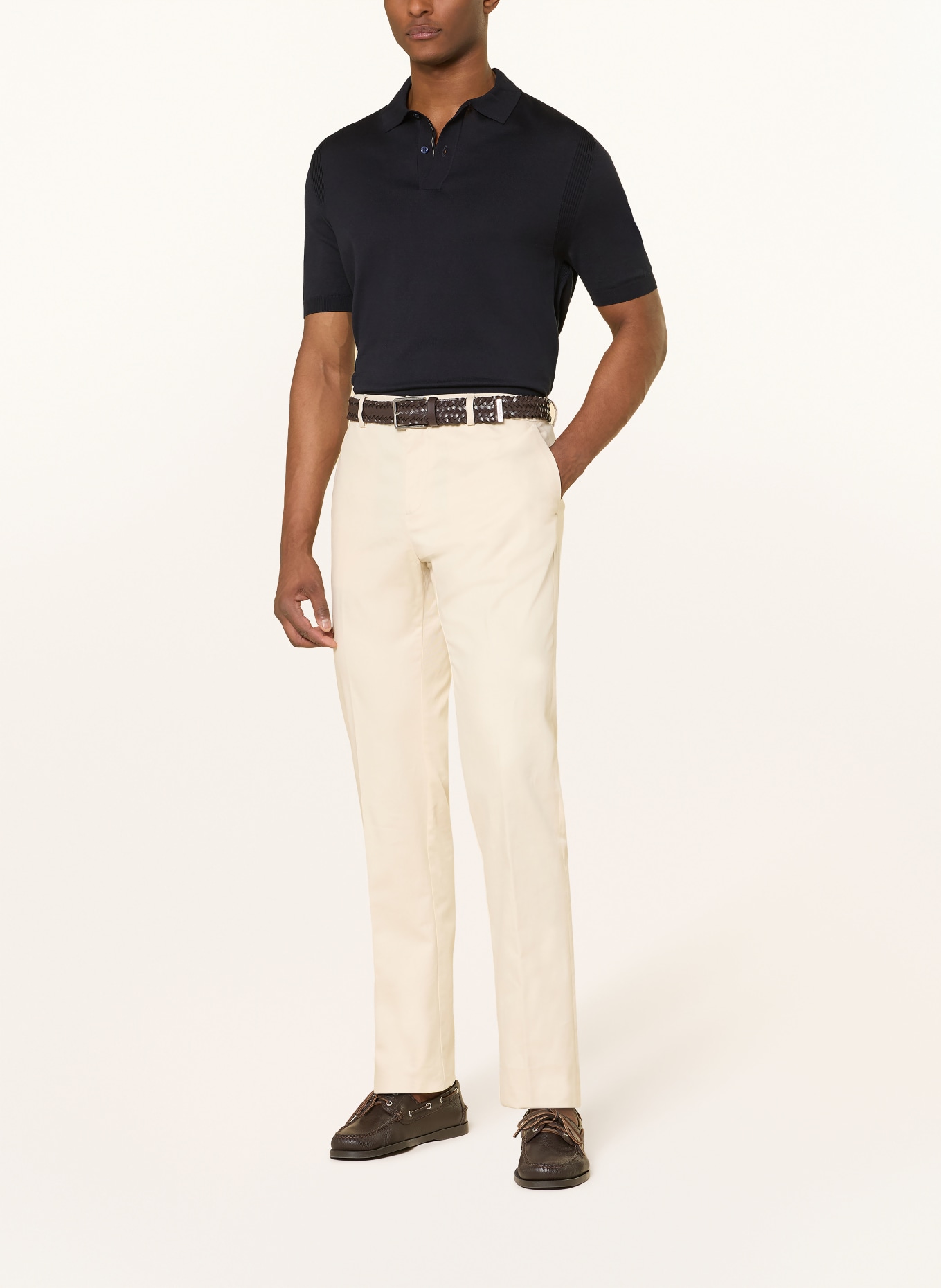 PAUL & SHARK Strick-Poloshirt mit Seide: DUNKELBLAU