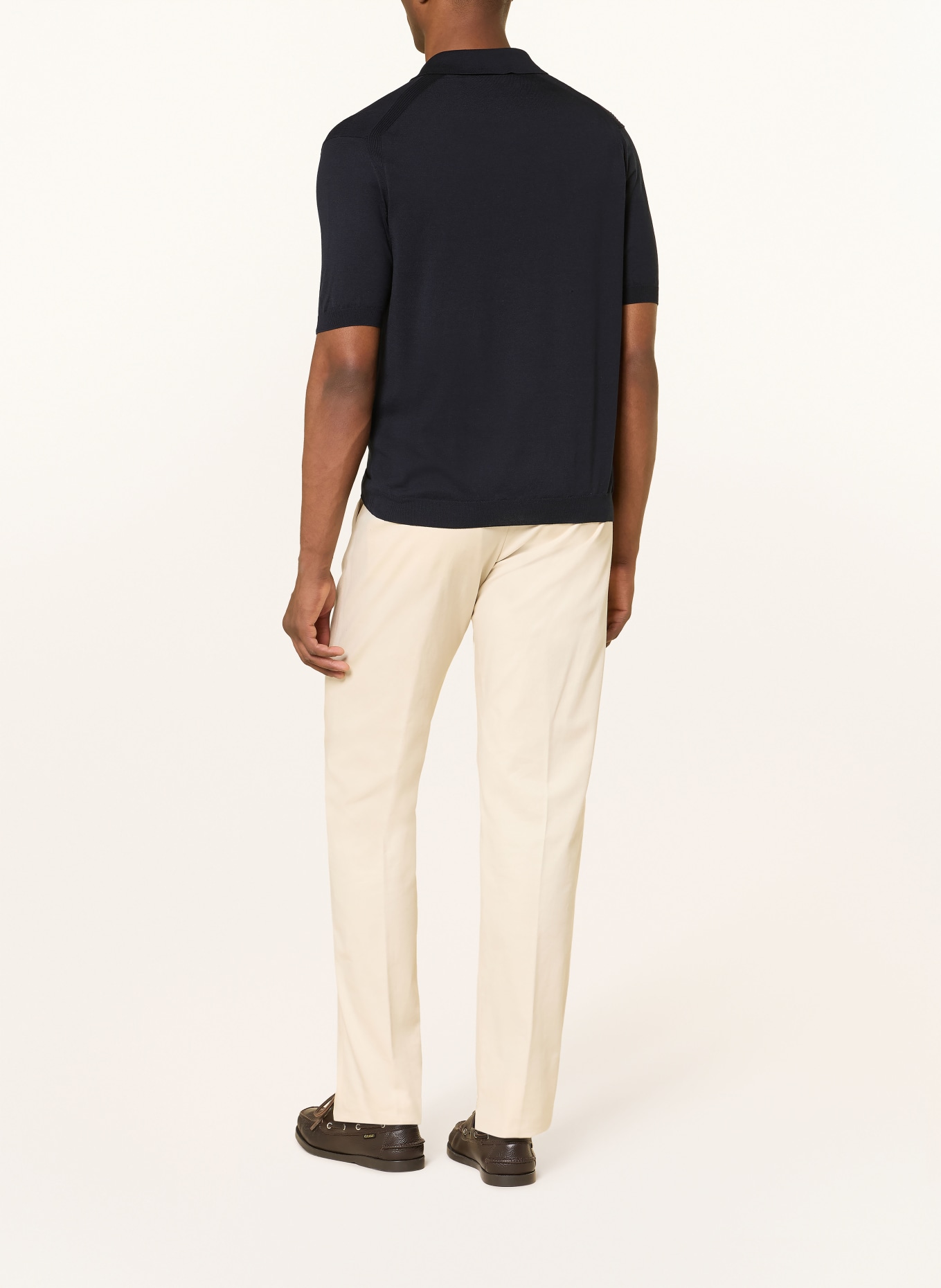 PAUL & SHARK Strick-Poloshirt mit Seide: DUNKELBLAU