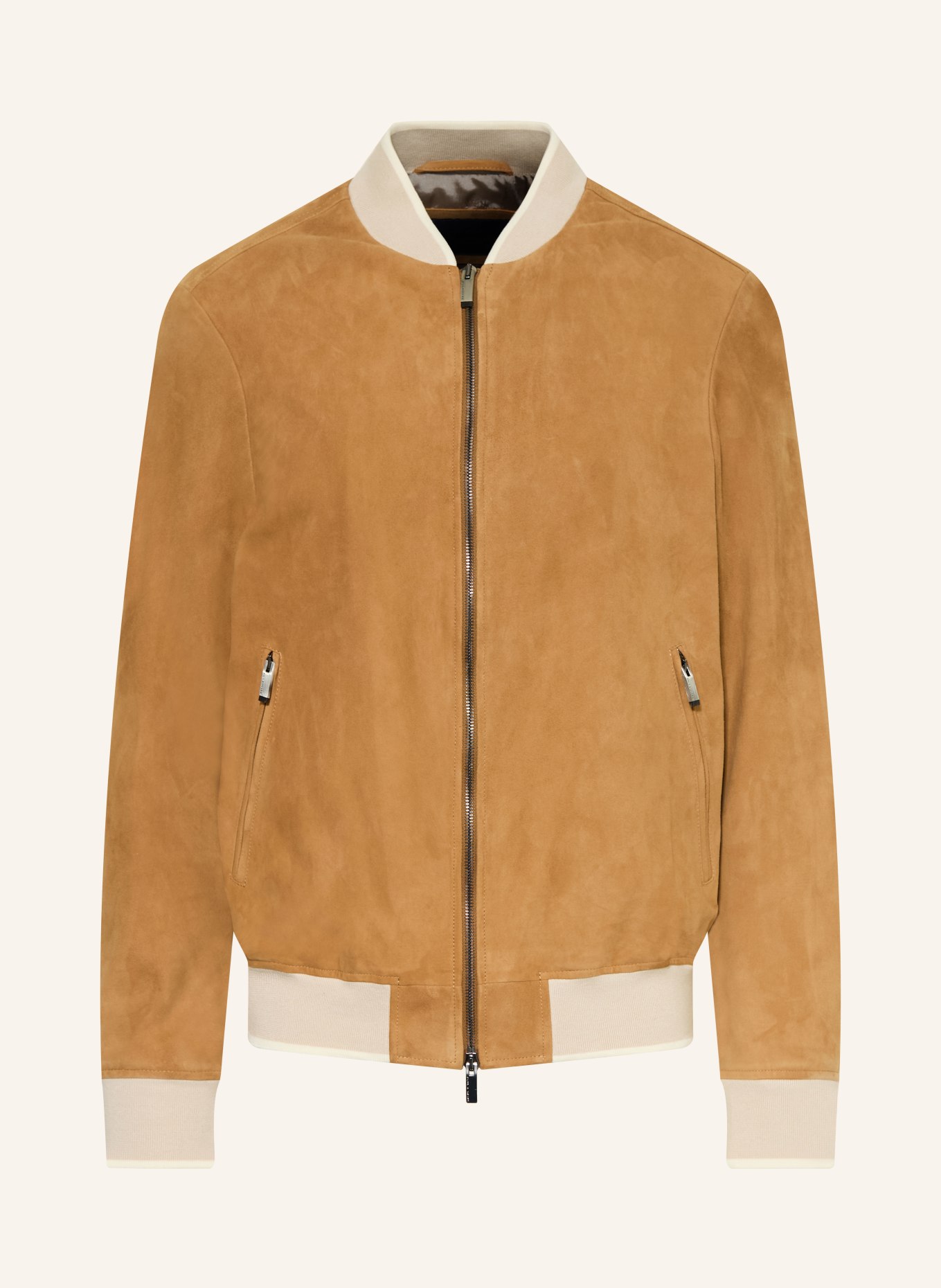 PAUL & SHARK Lederblouson: COGNAC / CREME / TAUPE