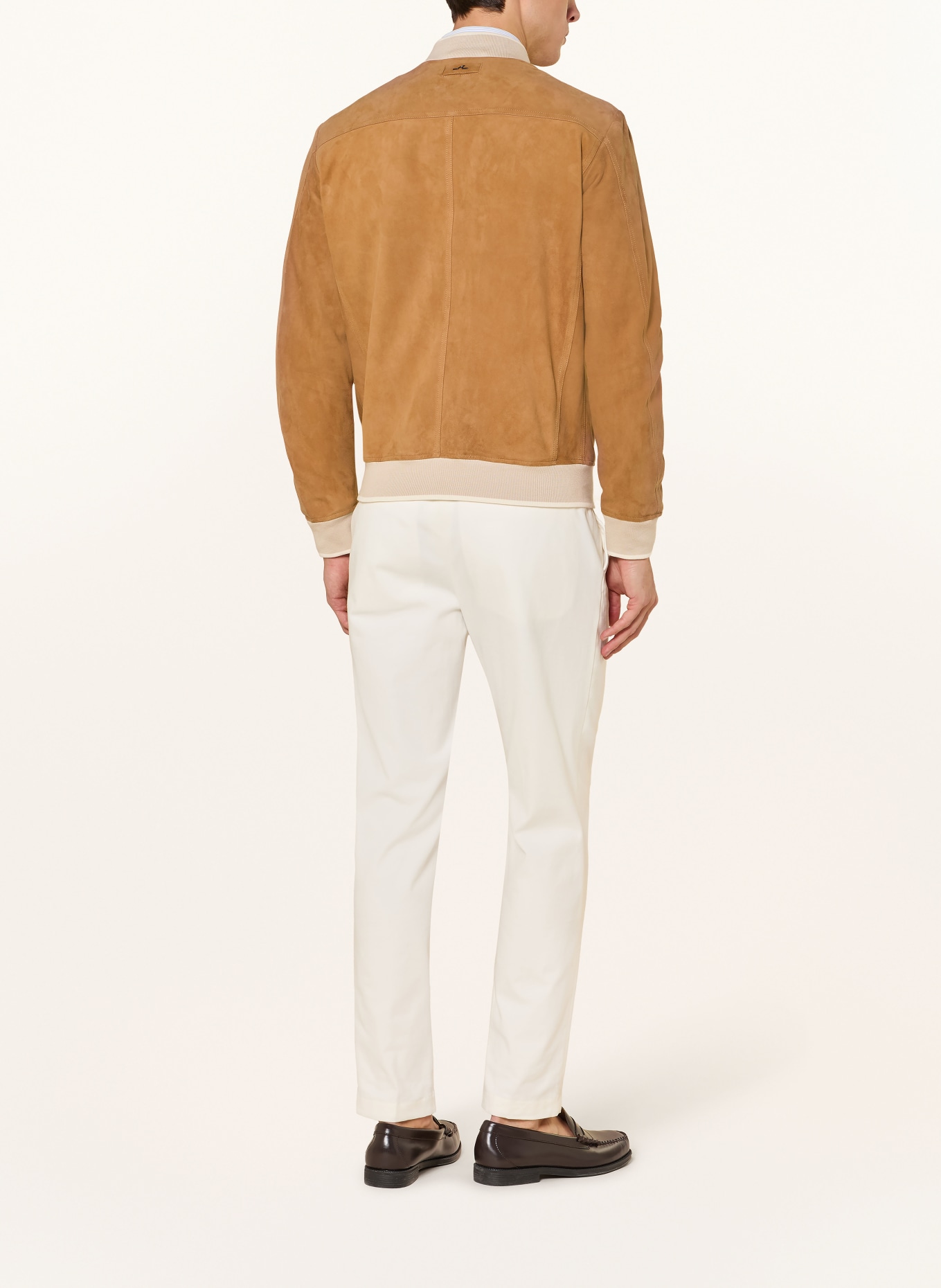 PAUL & SHARK Lederblouson: COGNAC / CREME / TAUPE