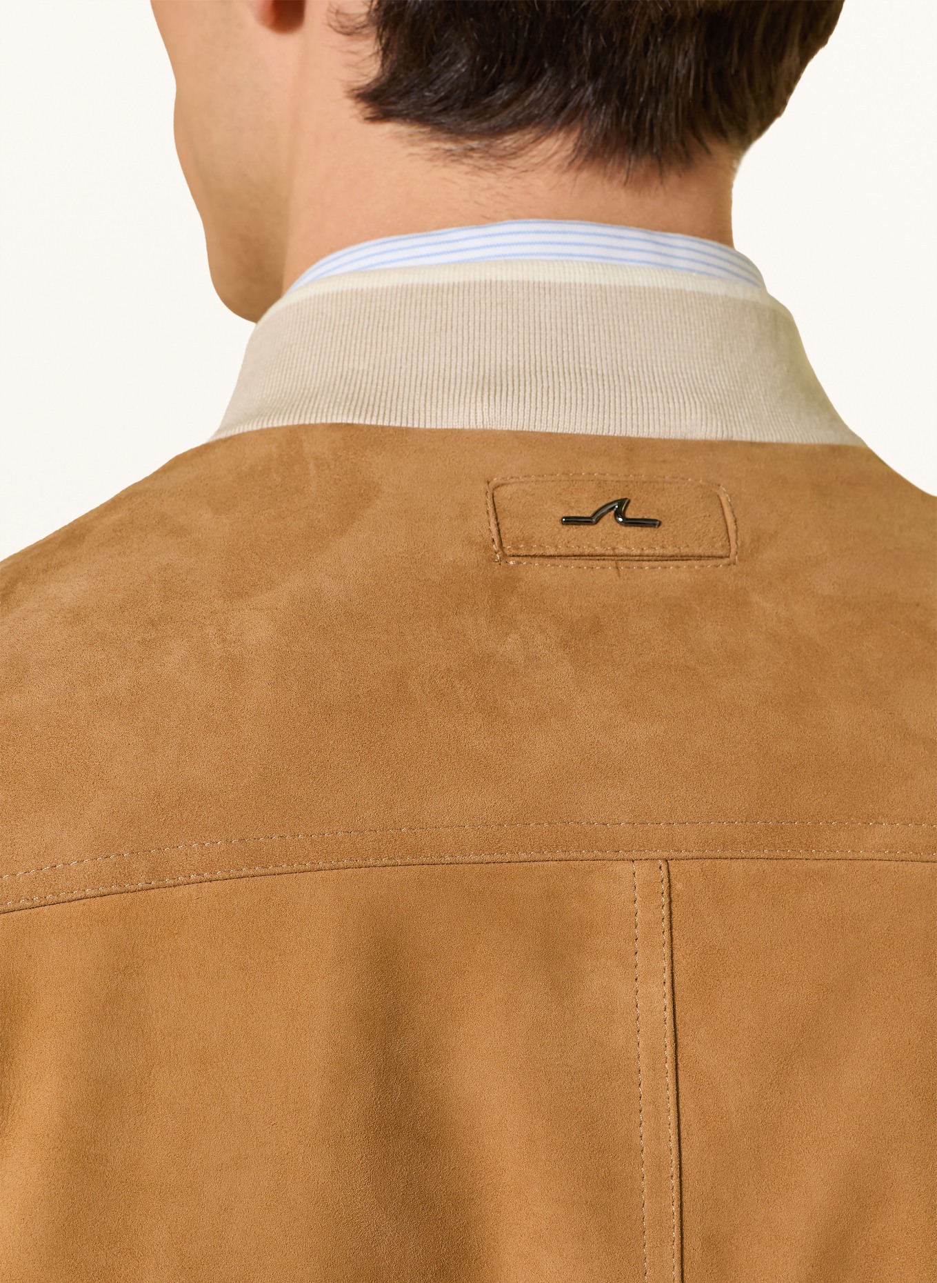 PAUL & SHARK Lederblouson: COGNAC / CREME / TAUPE