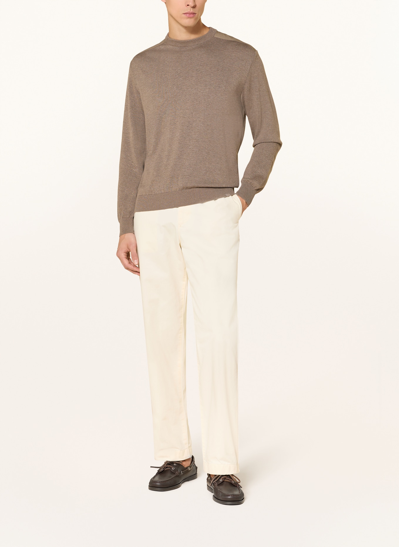 PAUL & SHARK Trui met zijde: LICHTBRUIN