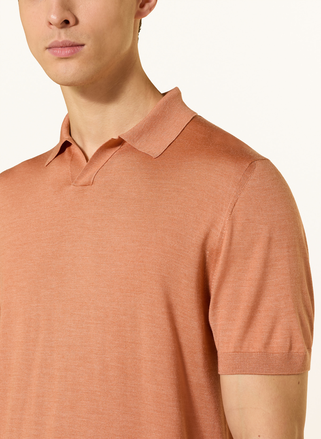PAUL & SHARK Strick-Poloshirt mit Seide: HELLORANGE