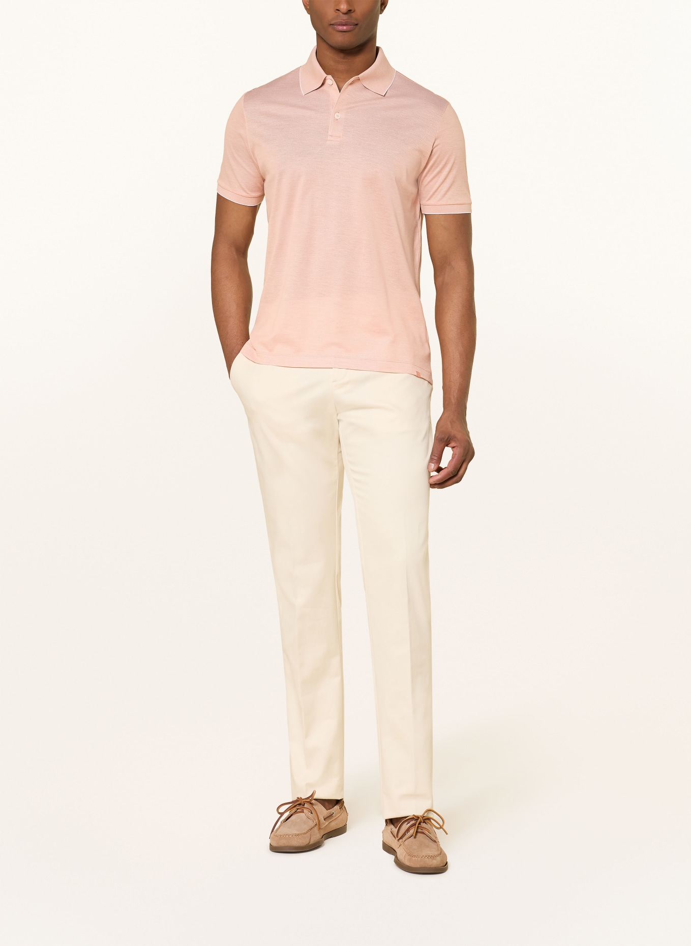 PAUL & SHARK Piqué-Poloshirt mit Seide: LACHS