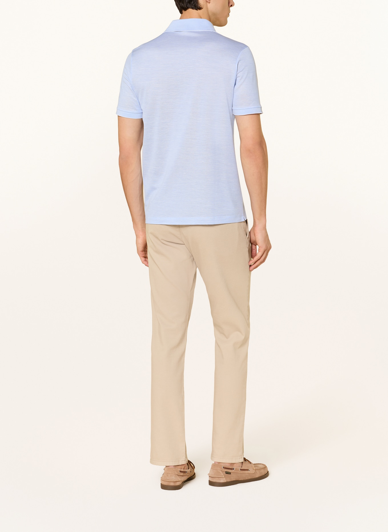 PAUL & SHARK Piqué poloshirt met zijde: LICHTBLAUW