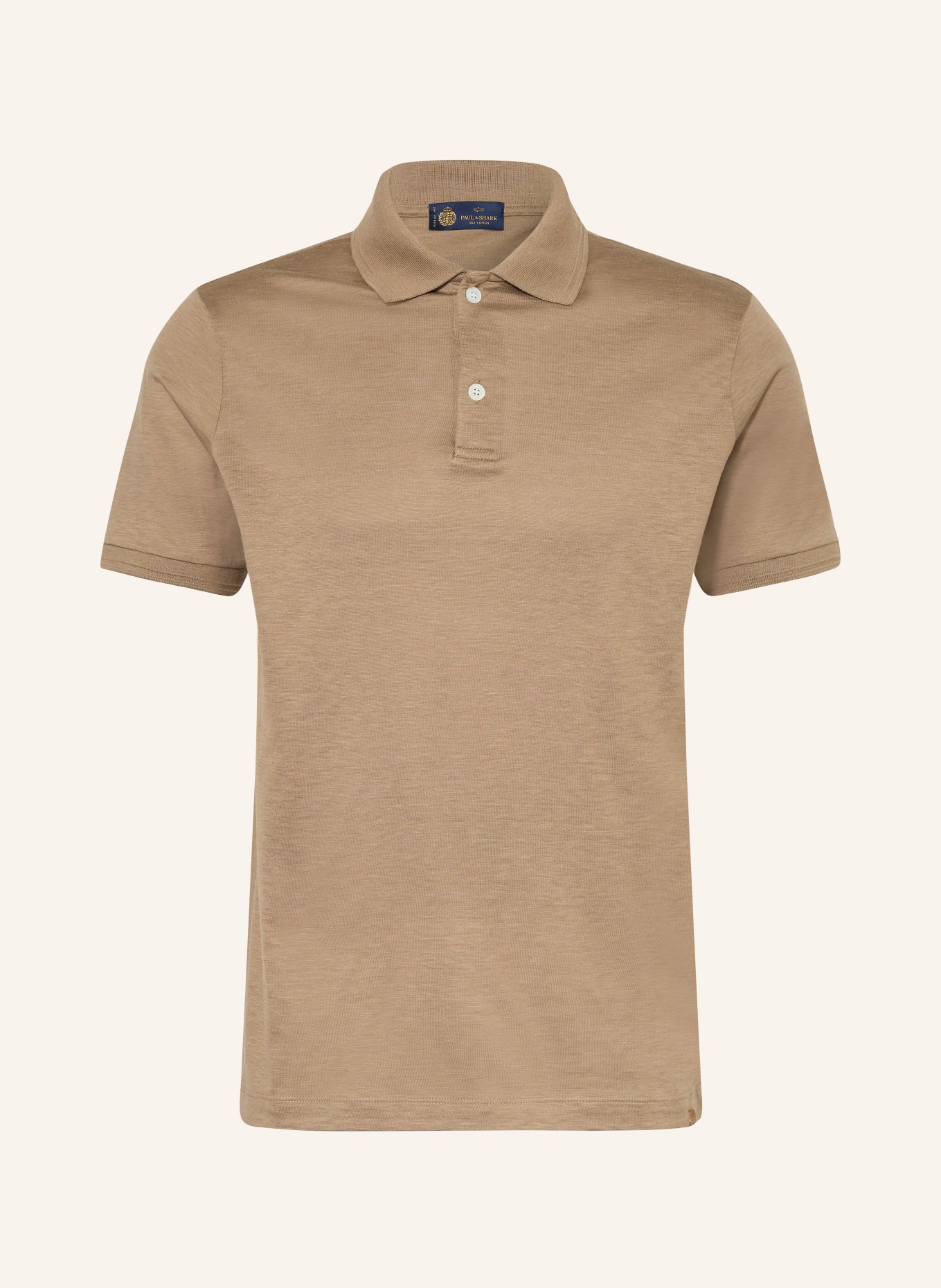PAUL & SHARK Polo met zijde: LICHTBRUIN