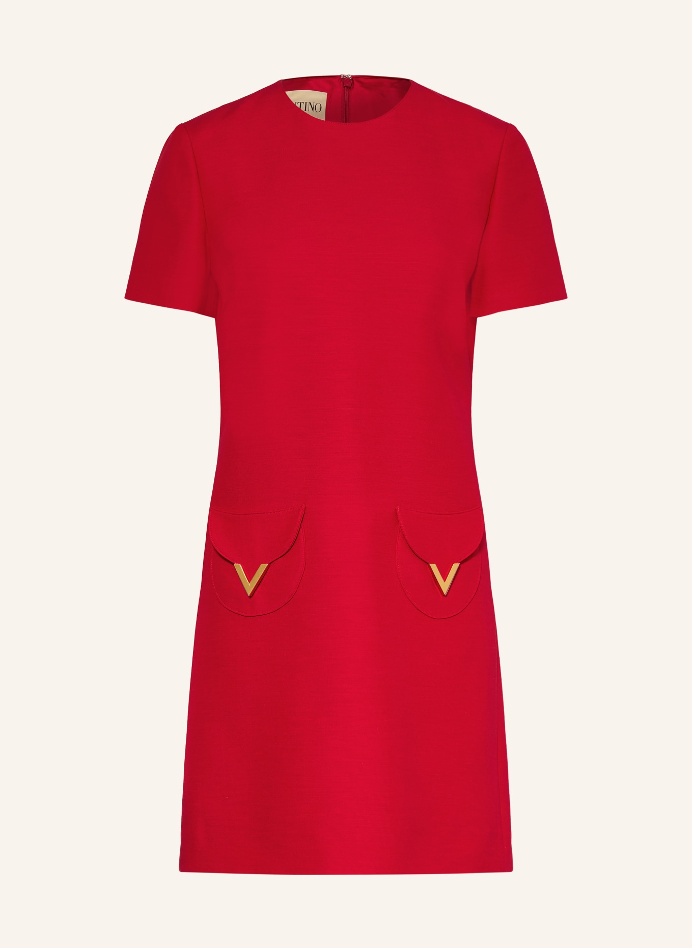 VALENTINO Etuikleid mit Seide: ROT