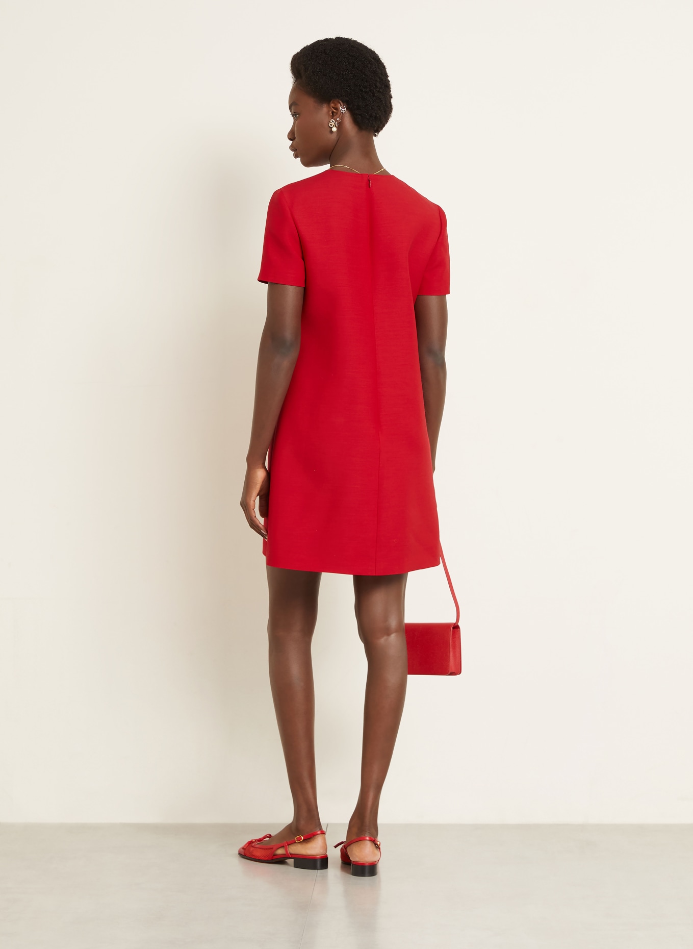 VALENTINO Etuikleid mit Seide: ROT