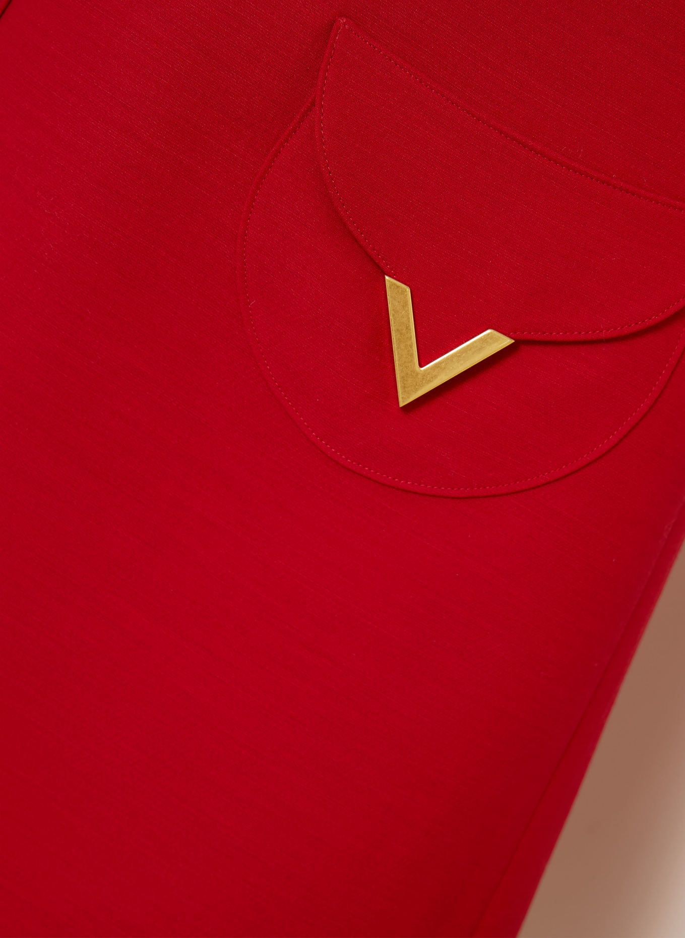 VALENTINO Etuikleid mit Seide: ROT