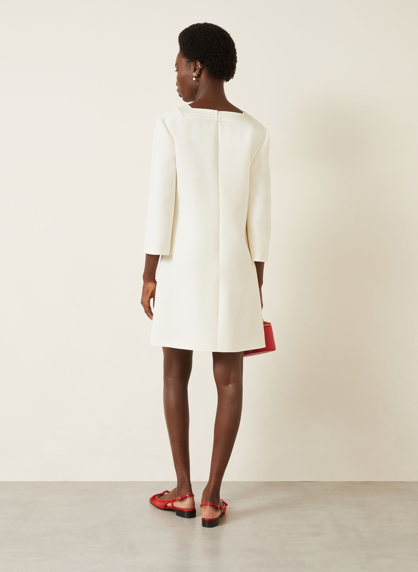 VALENTINO Etuikleid mit Seide: ECRU