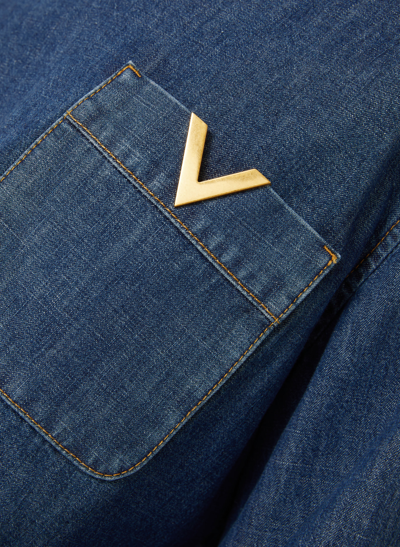 VALENTINO Blusenshirt SOLID in Jeansoptik: BLAU