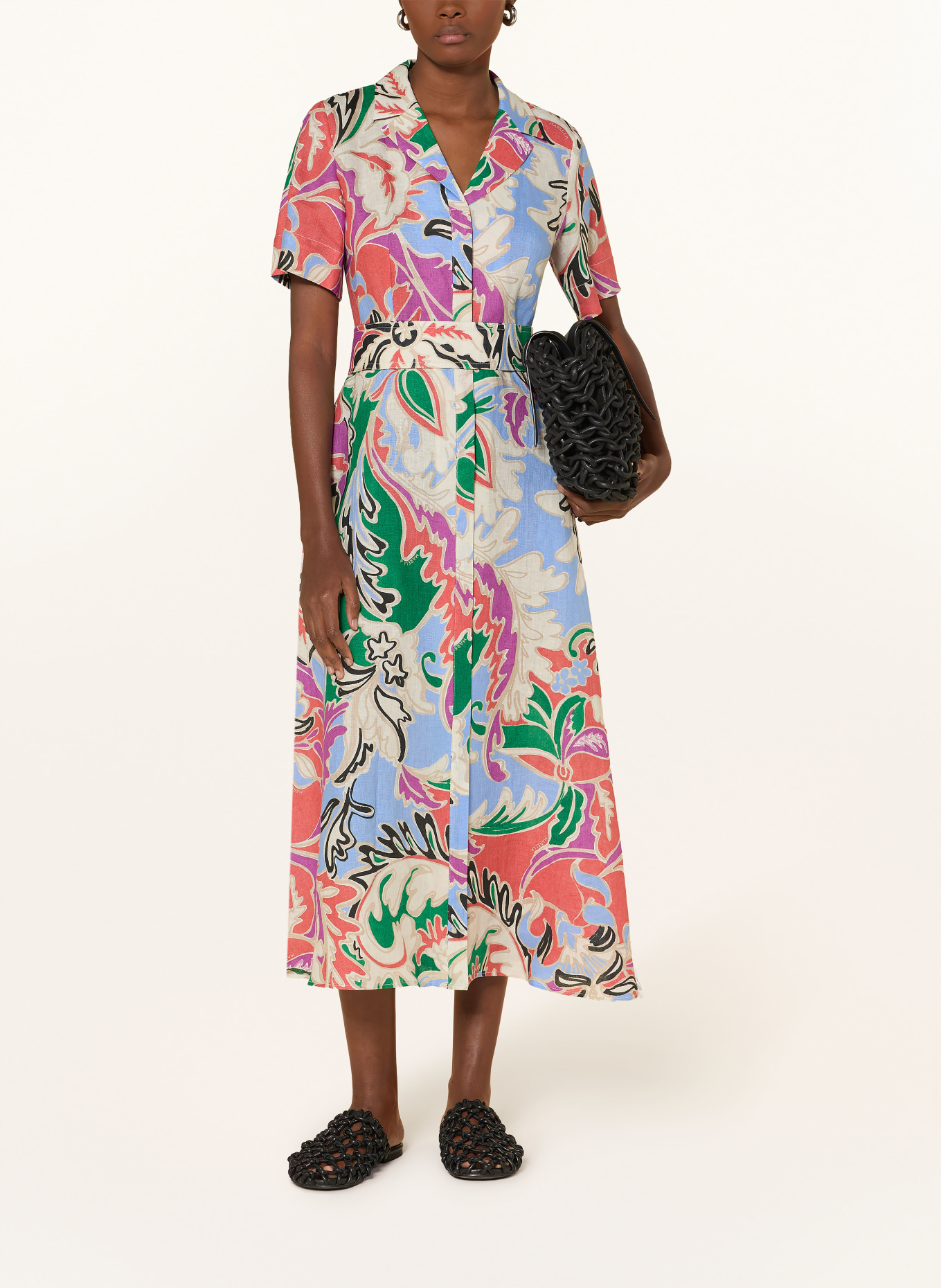 MARELLA Robe en lin MLSPACCHE: BLEU CLAIR / LILAS / VERT