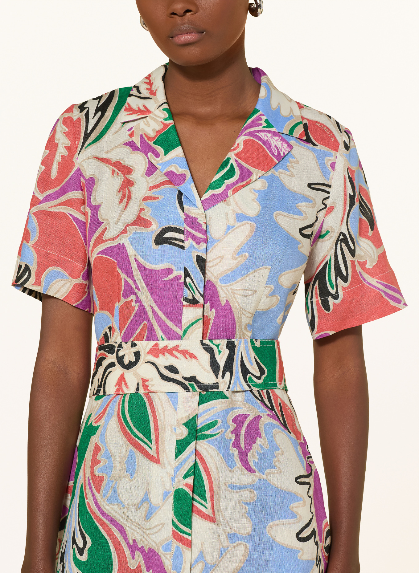 MARELLA Robe en lin MLSPACCHE: BLEU CLAIR / LILAS / VERT