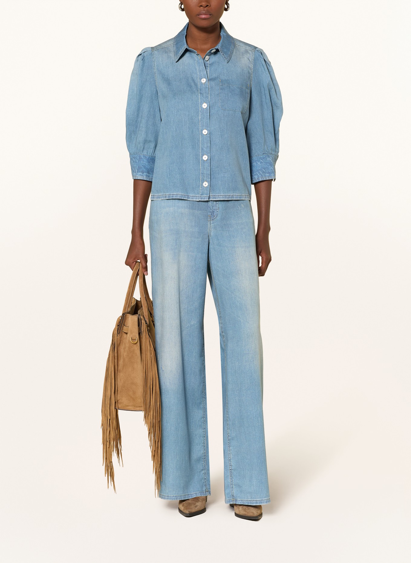 MARELLA Chemisier MLSROMANA aspect jean à manches 3/4: BLEU