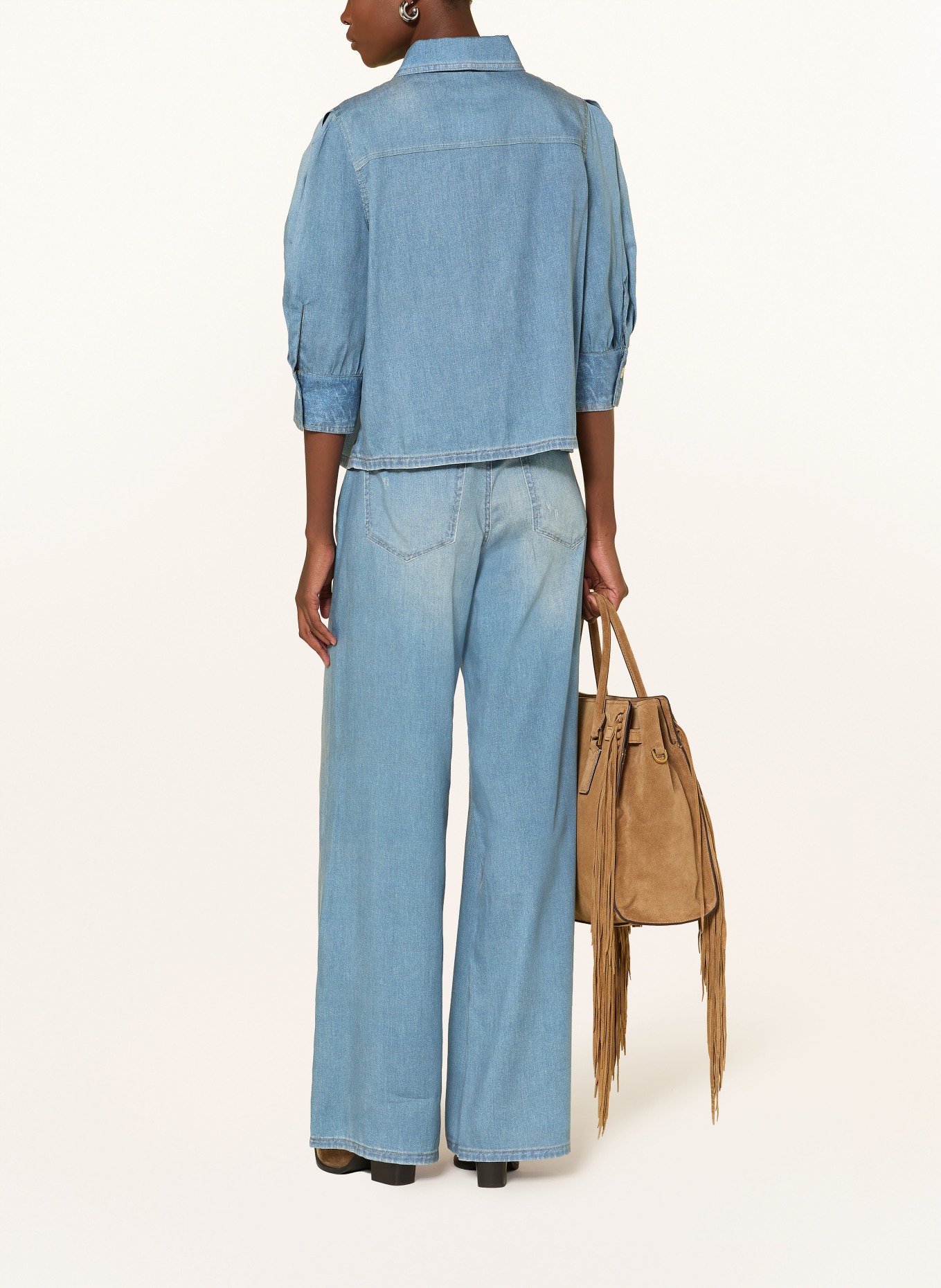 MARELLA Chemisier MLSROMANA aspect jean à manches 3/4: BLEU