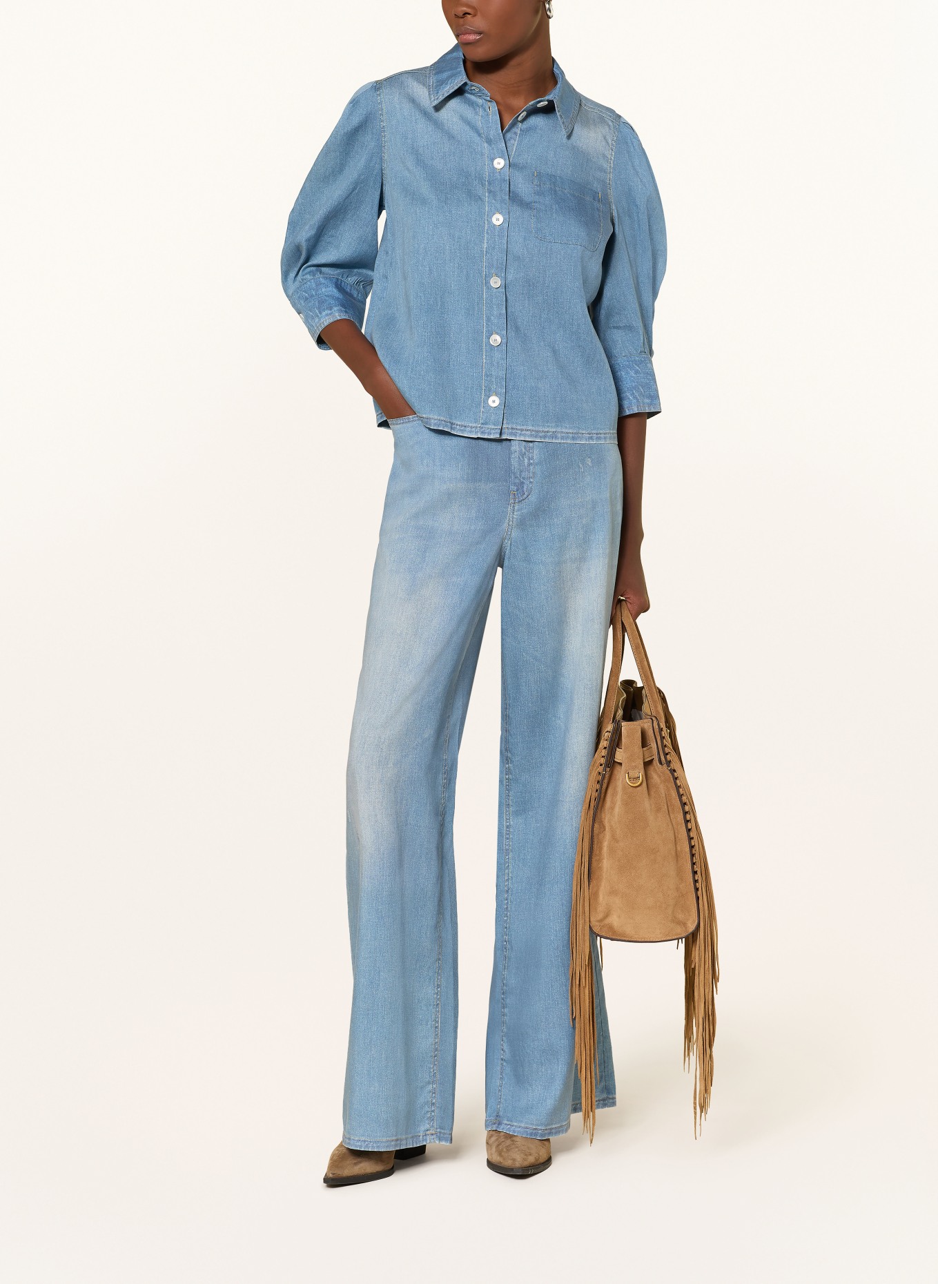 MARELLA Kalhoty Marlene MLSPAGINA v džínovém vzhledu: TMAVĚ MODRÁ