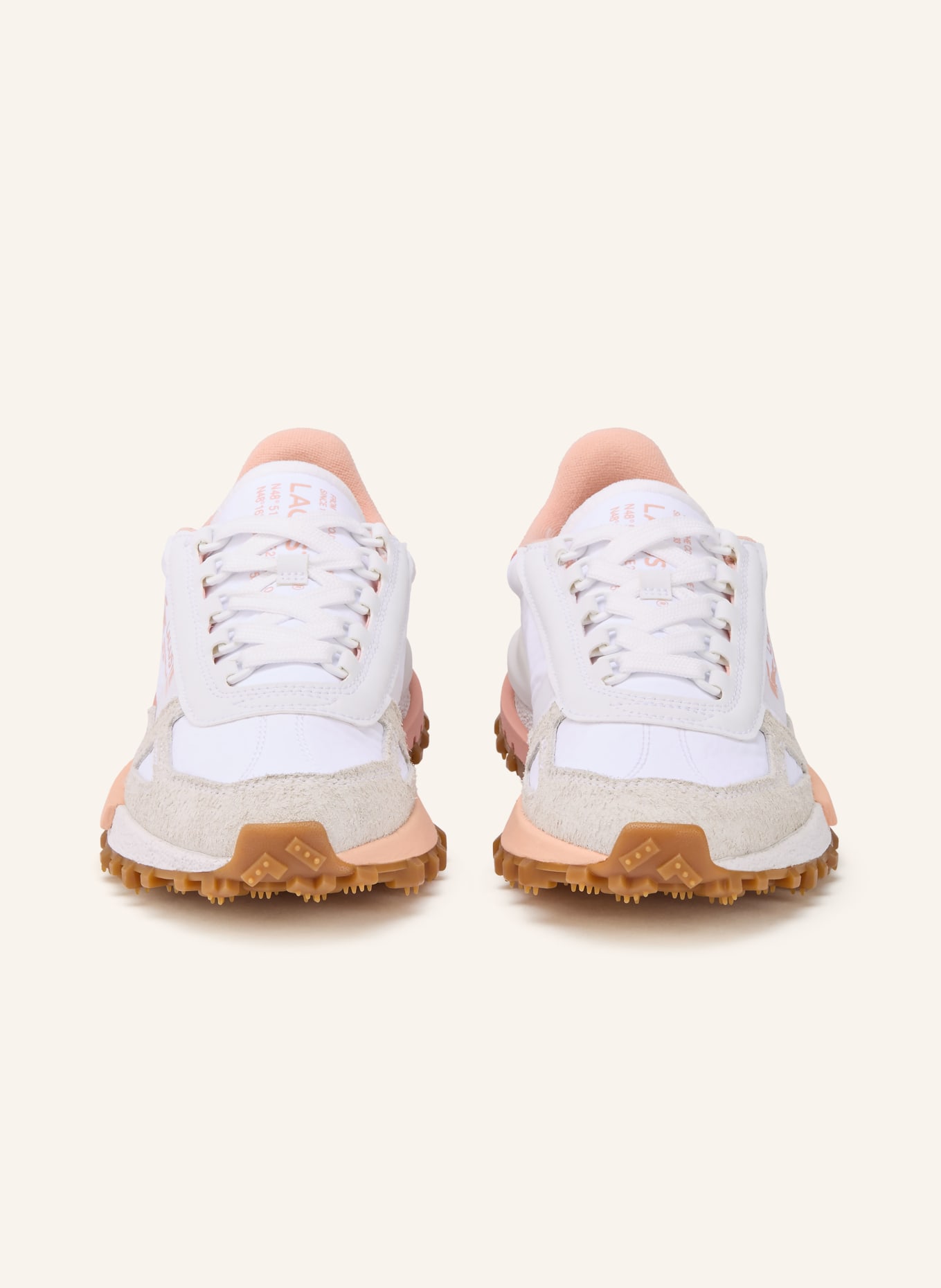 LACOSTE Tenisky ELITE ACTIVE: BÍLÁ / SVĚTLE ŠEDÁ / LOSOSOVÁ