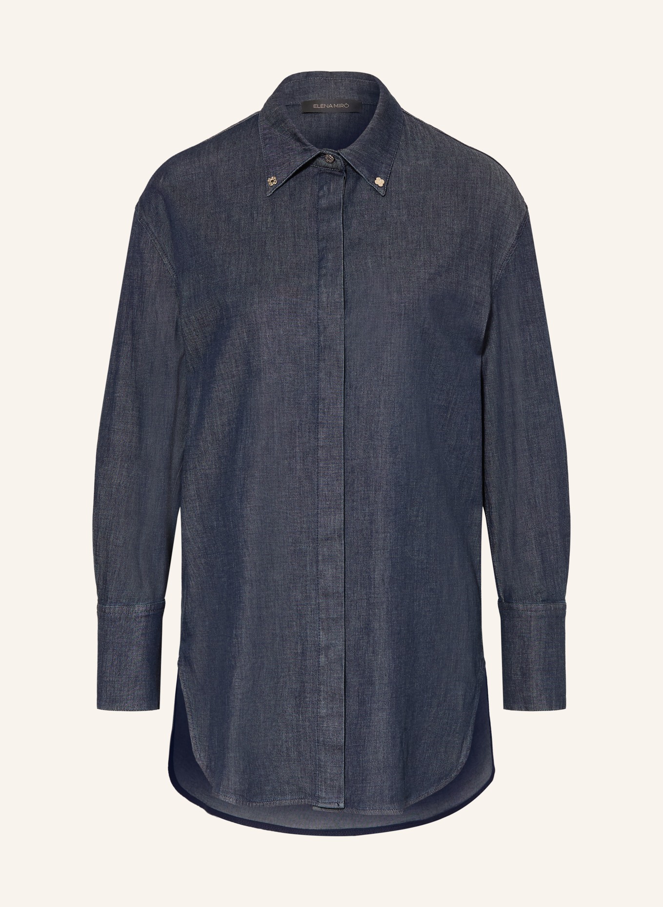 ELENA MIRO denim shirt: DARK BLUE
