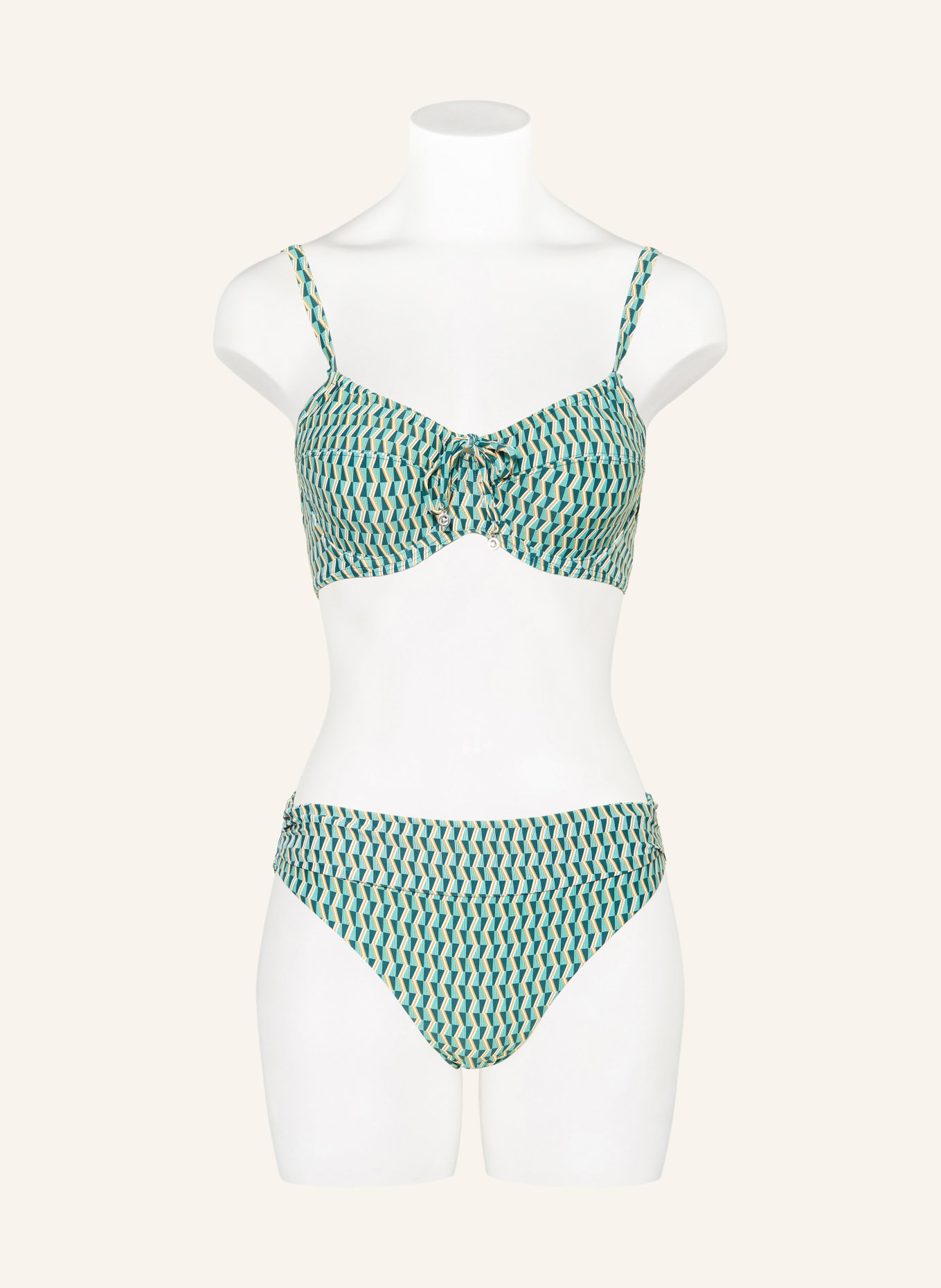 CYELL Underwire bikini top GROOVY GRAPHIC: TEAL / COGNAC / WHITE